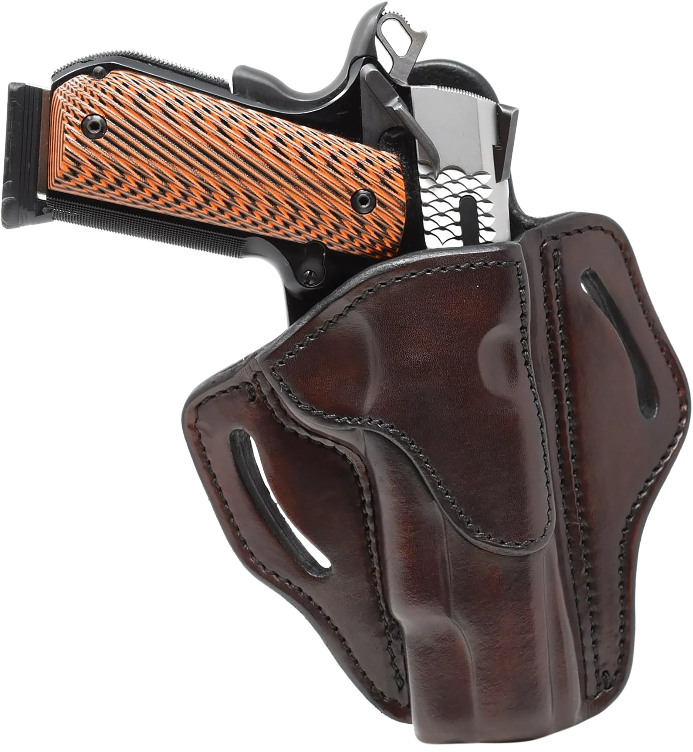 1791 Gunleather 1911 Outside-the-Waistband Belt Slide Holster, Signature Brown, Right Hand — BH1SBRR