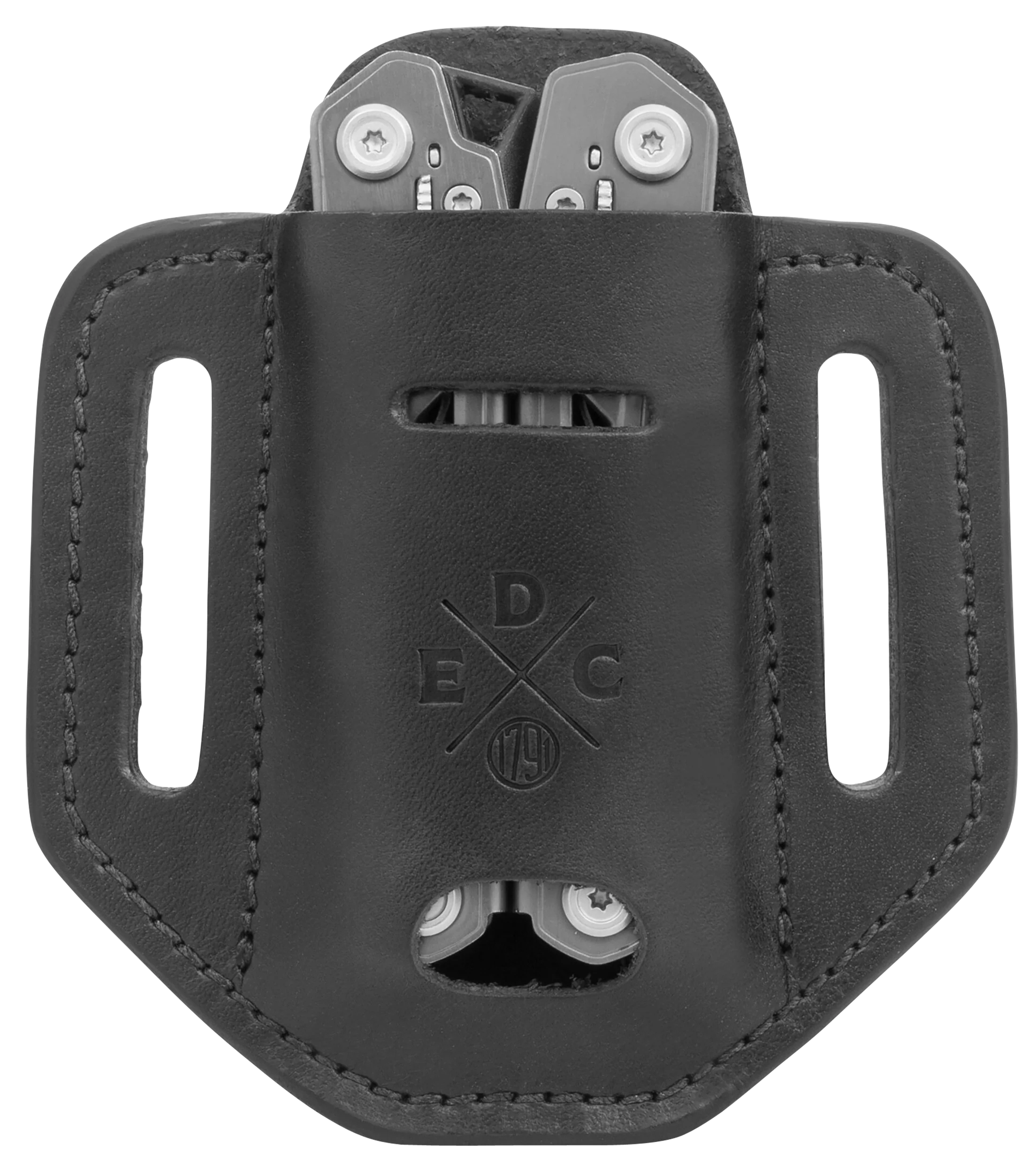 1791 Gunleather Easy Slide Solo Belt Sheath, Heavy-Duty Black Leather OWB, Ambidextrous, HDESSLBLKA