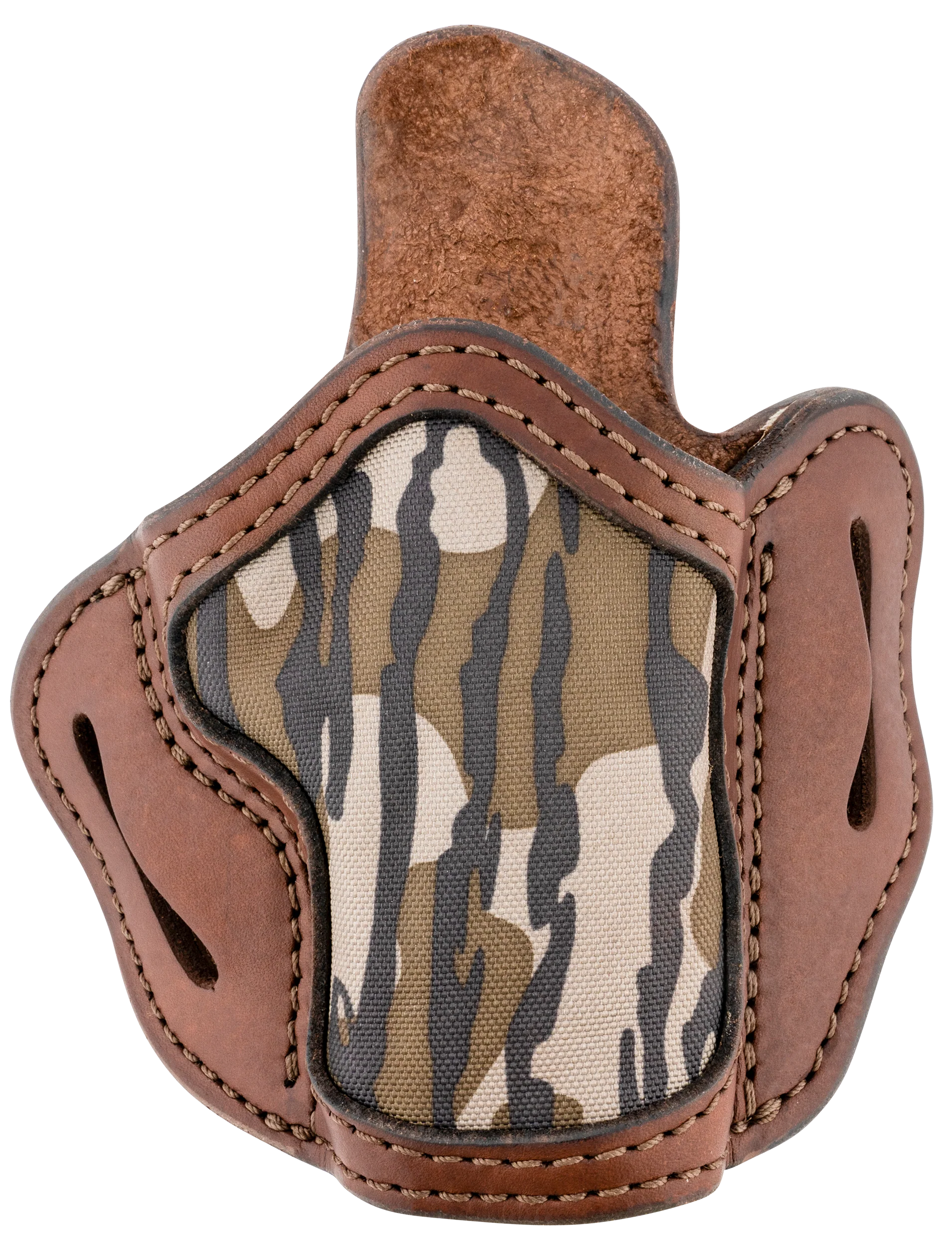 1791 Gunleather BH2.4S Optic Ready OWB Leather Belt Slide Holster, Brown/Mossy Oak, Right Hand - MOBH24SBRWR