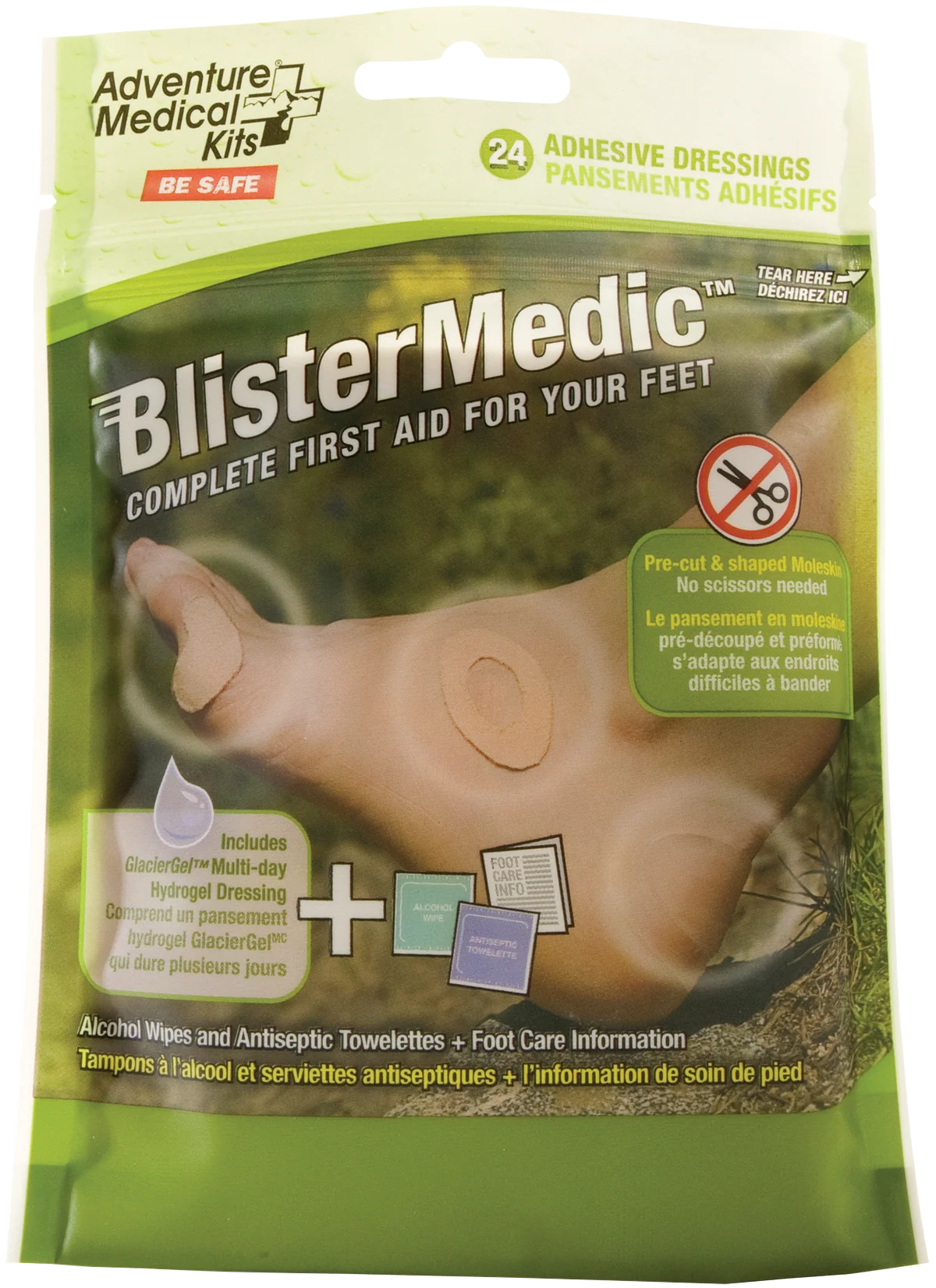 Adventure Medical Kits Blister Medic Kit with Glacier Gel, 24 Precut Moleskin Shapes, 01550667