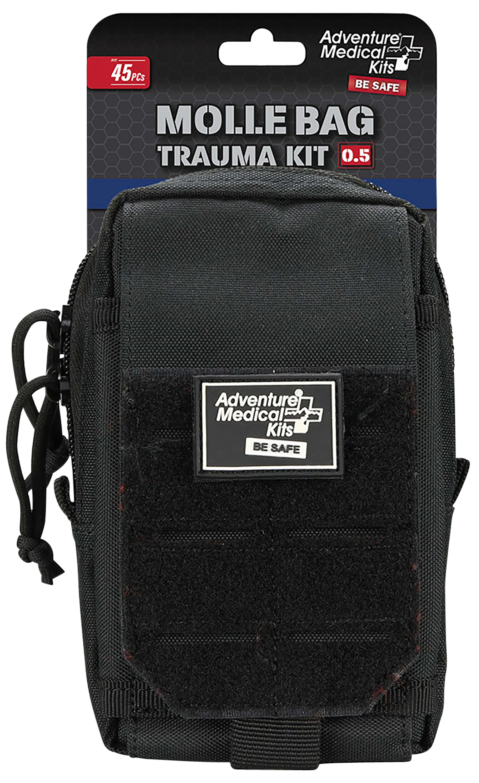 Adventure Medical Kits MOLLE Trauma Kit 0.5 Stop-Bleeding Essentials with Bag, Black, 20640301