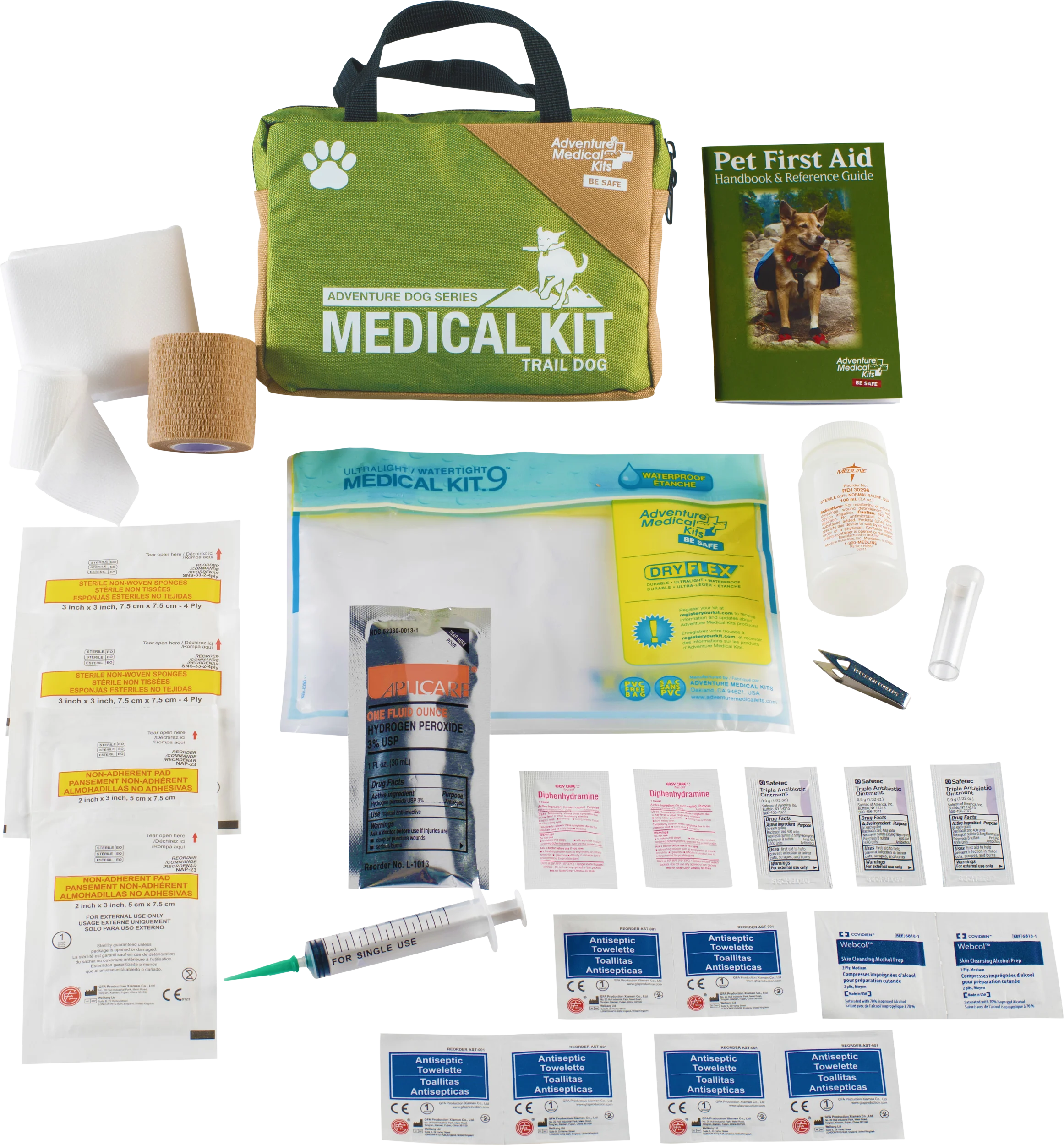Adventure Medical Kits Trail Dog Pet First Aid Kit, Green – Tick Remover & Manual, 01350115