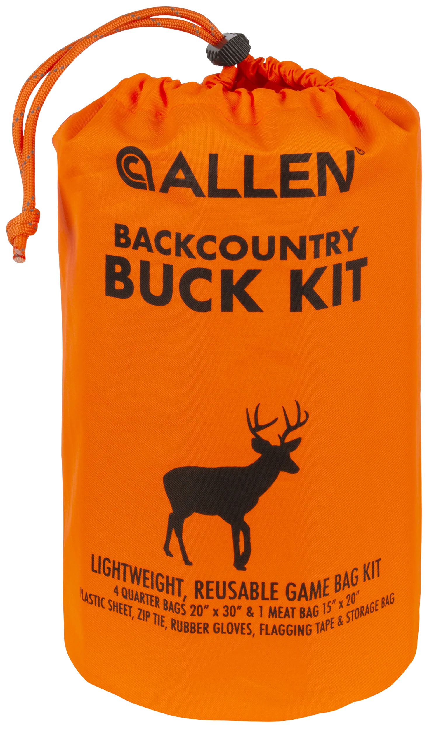 Allen Backcountry Buck Kit Lightweight Reusable Game Bag Set with Blaze Orange Pouch 6599