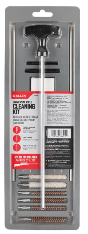 Allen Universal Rifle Cleaning Kit for .22 to .30 Caliber | Rod, Brushes, Jags, Mops & Patches 70730