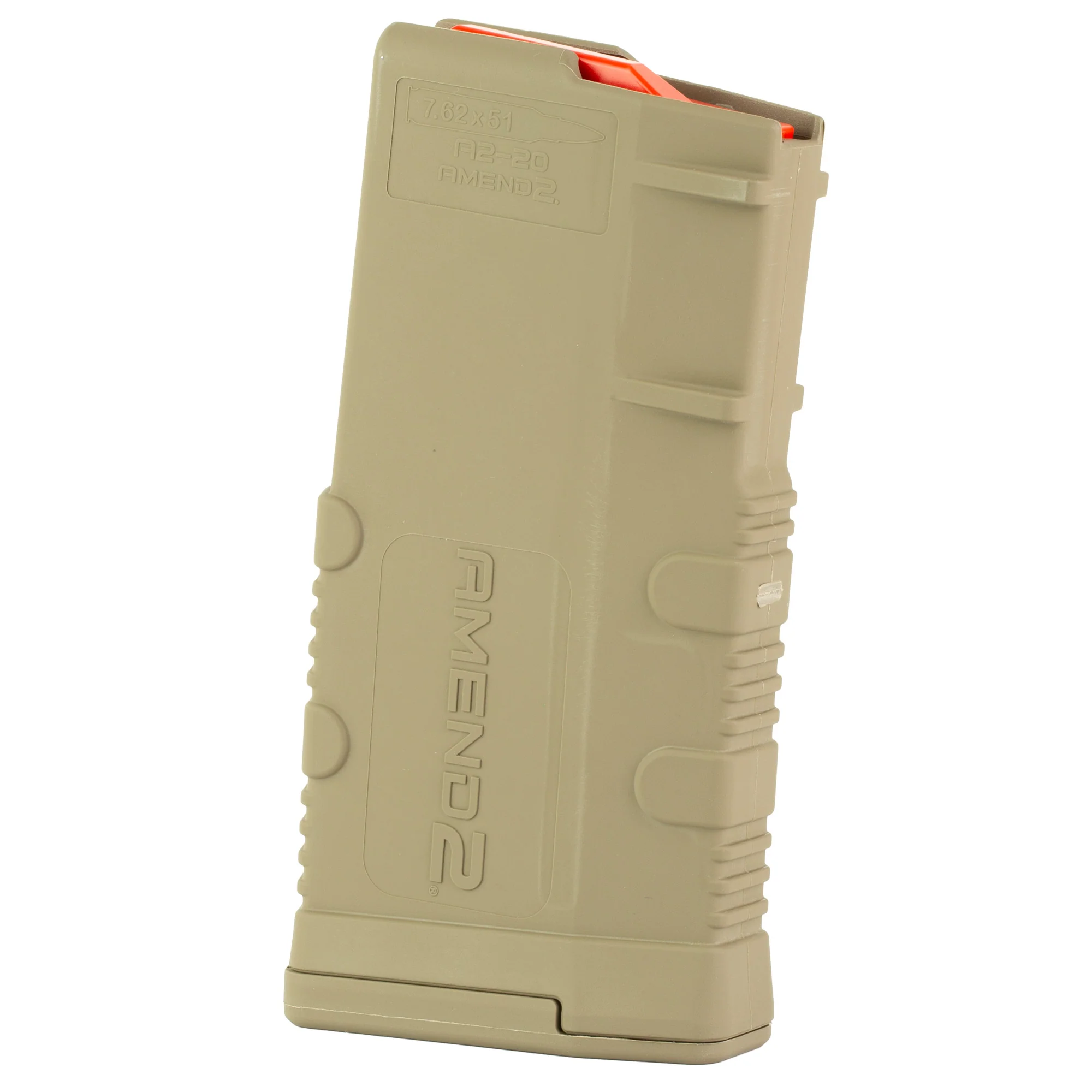 Amend2 MOD 2 SR-25/AR-10 .308/7.62x51 20-Round Polymer Magazine, FDE 762MOD2FDE20 - Image 2