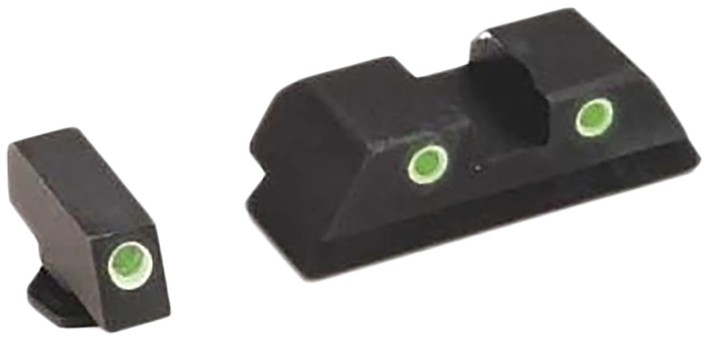 AmeriGlo Classic Tritium Night Sight Set for Glock Pistols, Green 3-Dot, Steel, White Outline, GL113