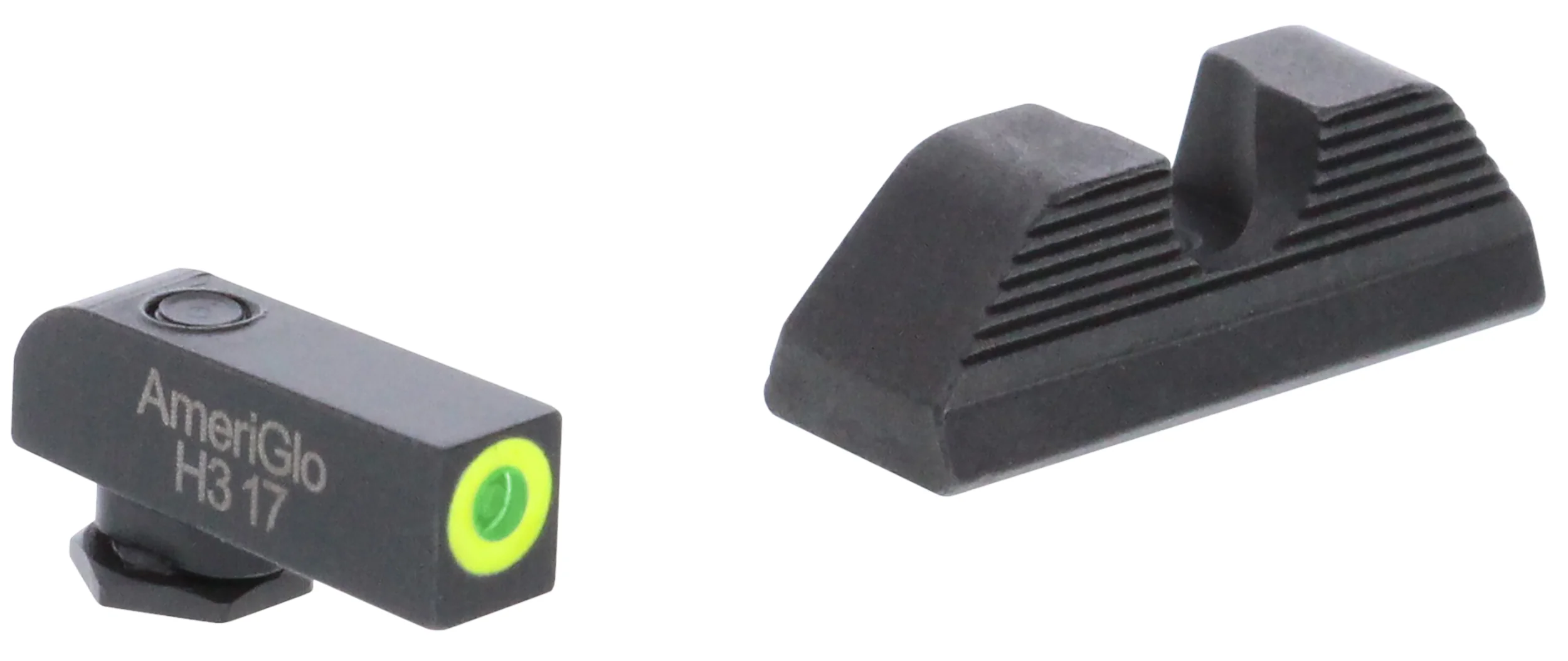 AmeriGlo Protector Night Sight Set for Glock; Green Tritium LumiGreen Front & Black U-Notch Rear, GL352
