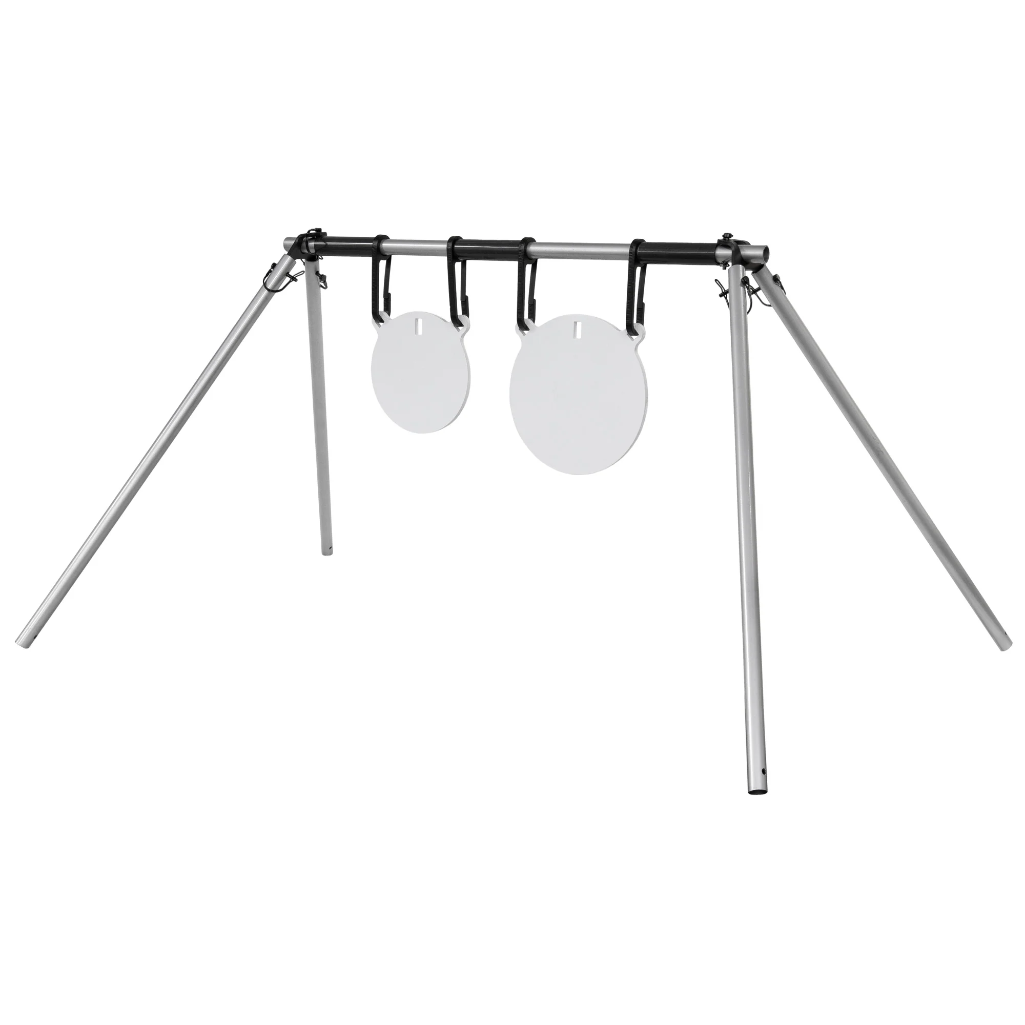 Birchwood Casey AR500 Steel Gong Hanger Kit, 8" & 10" Targets, 3/8" Thick, White Powder Coat BC-41581