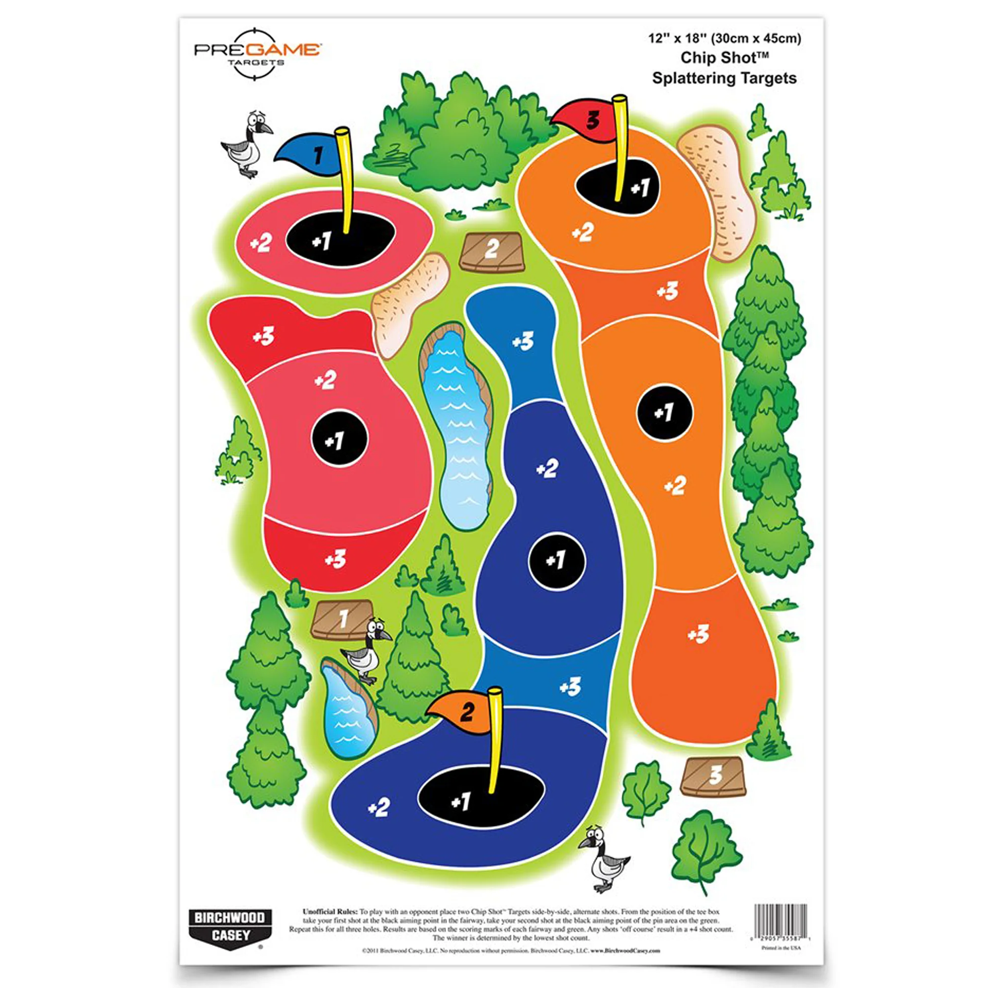 Birchwood Casey Chip Shot Splattering Paper Targets, 12 x 18 in, 8-Pack Reactive Halo, BC-35566