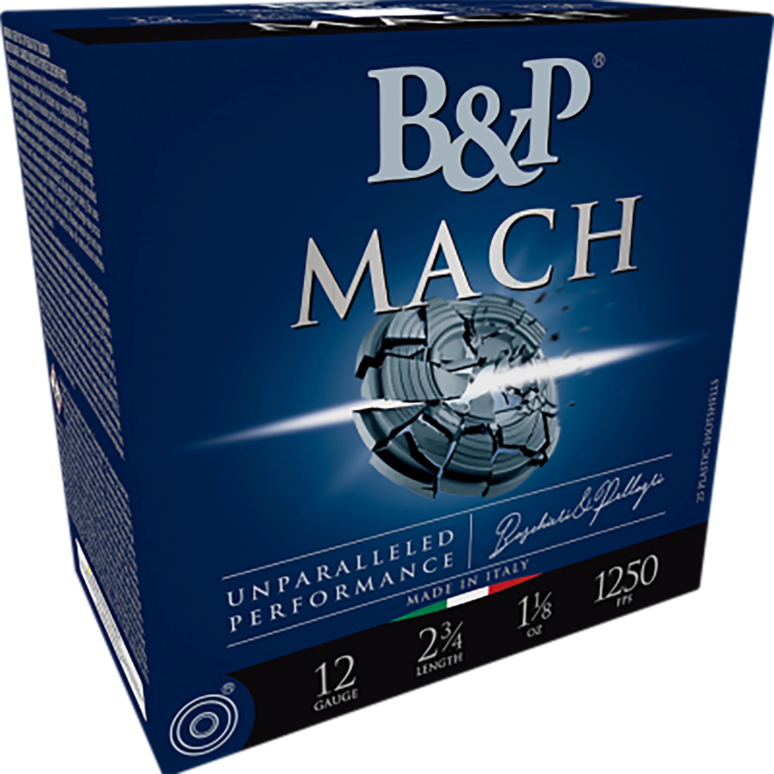 B&P Ammunition Mach F2 12 Gauge 2-3/4 Inch 7/8oz #9 Lead Shot 25/Box 12B78F29