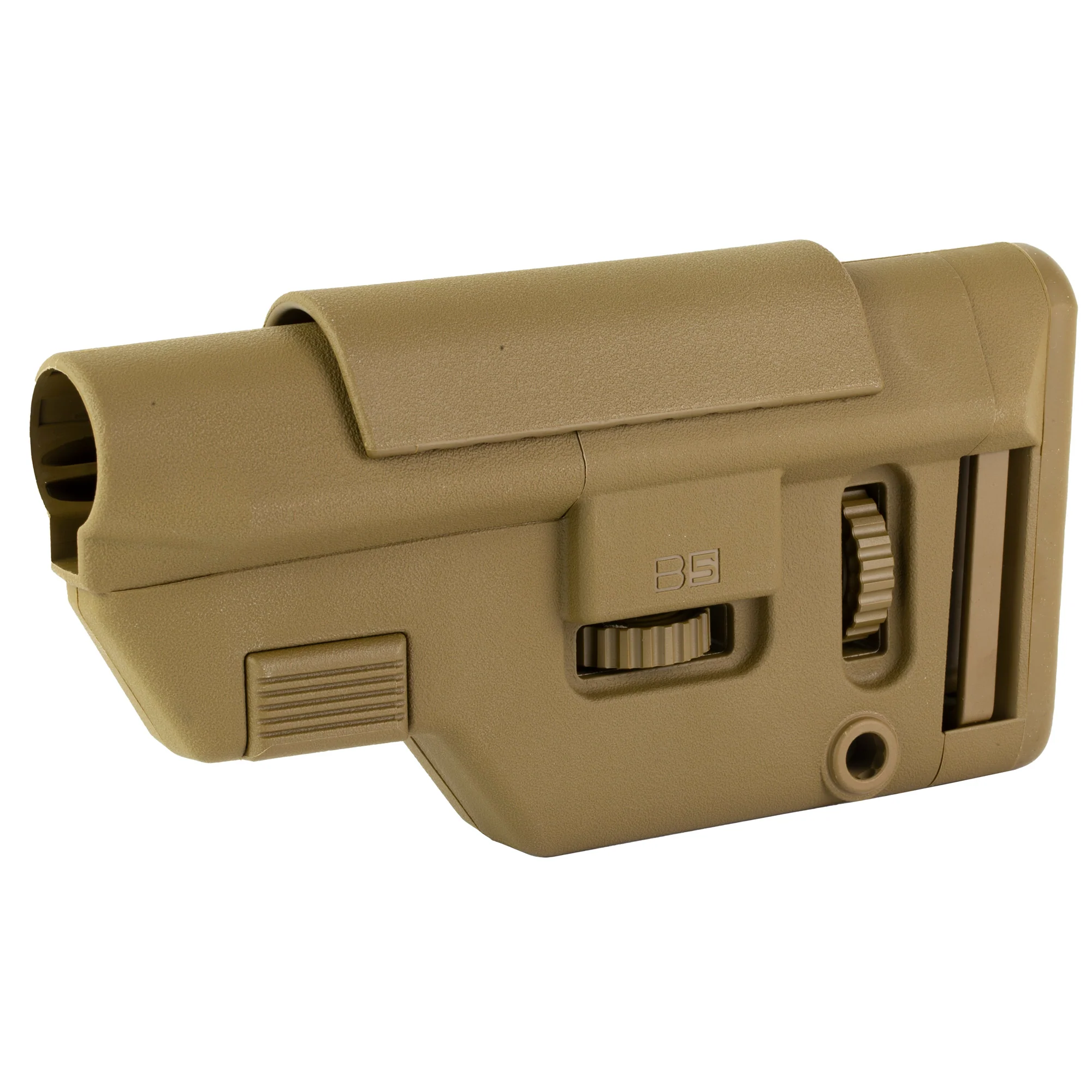 B5 Systems Collapsible Precision Stock Long, Adjustable Cheekpiece & Buttpad, Coyote Brown CPS-1414 - Image 3