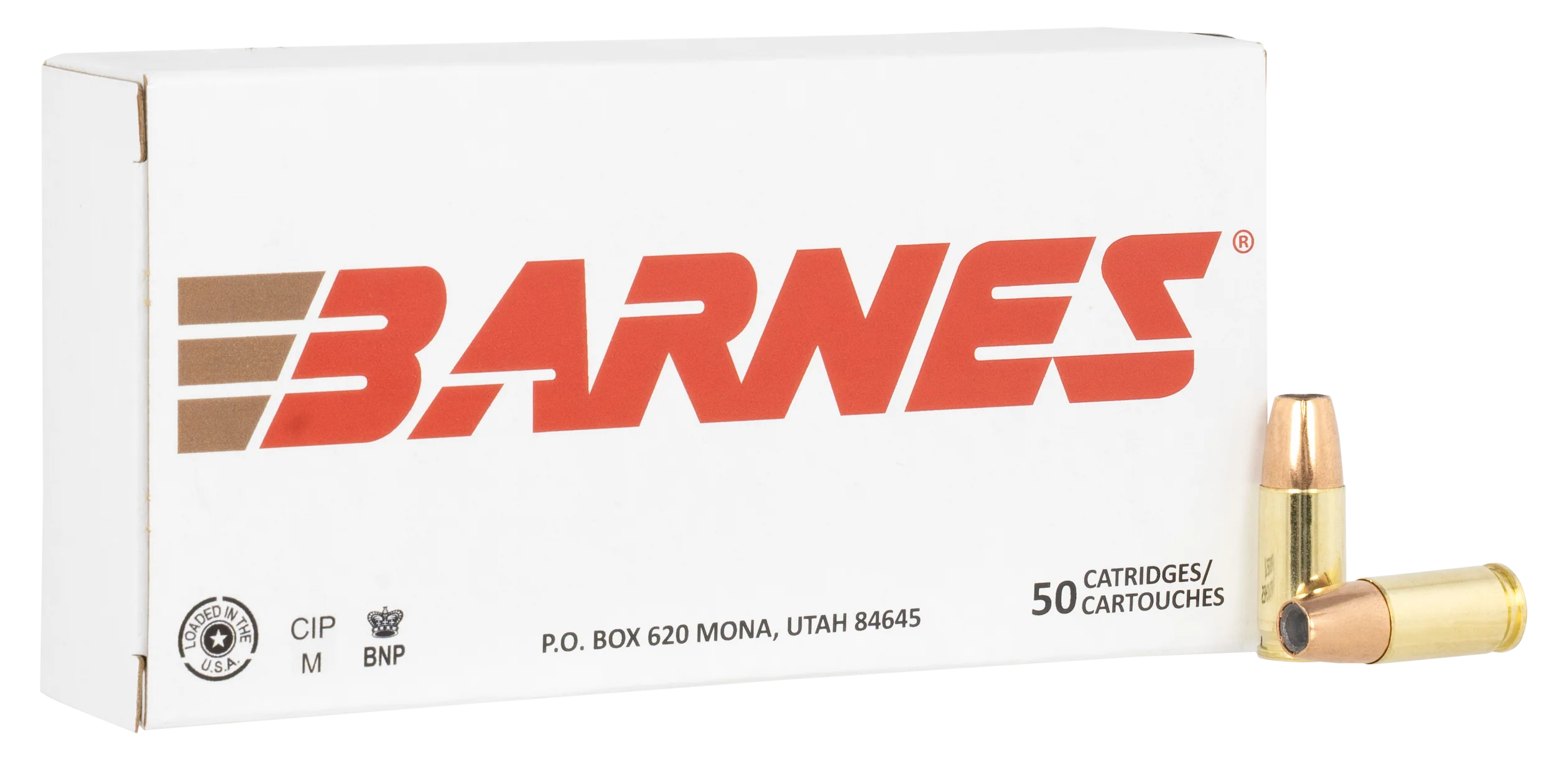 Barnes Bullets 9mm Luger 124gr Sierra Jacketed Hollow Point Ammo, 50/Box (10/Case) 32516