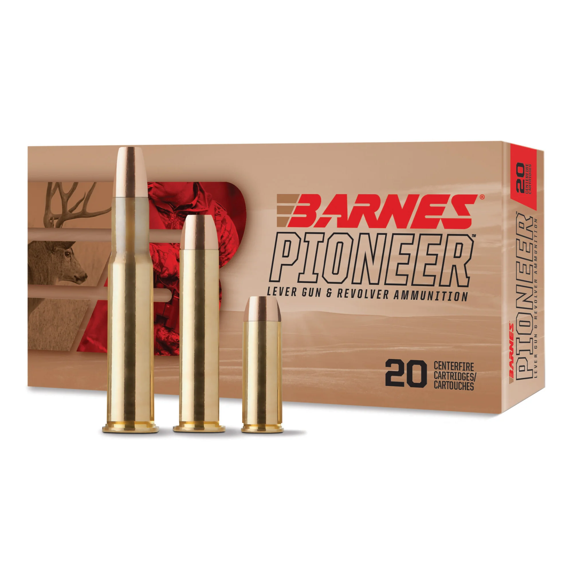 Barnes Pioneer .357 Magnum 180 Grain Lever Gun & Revolver Ammo, 20-Round Box 32140