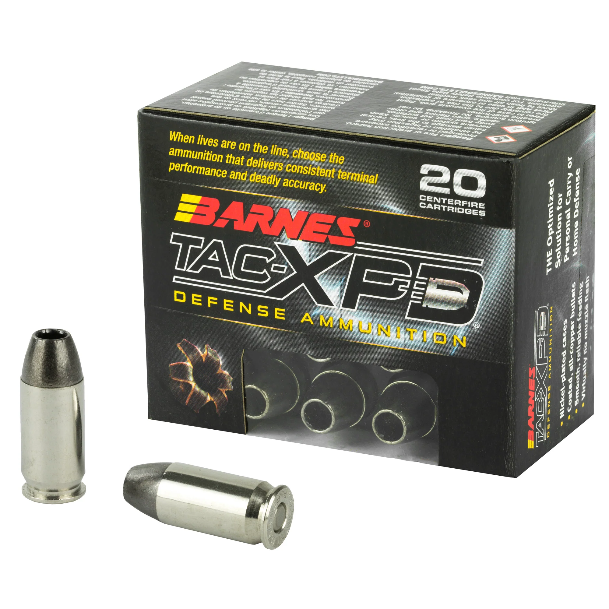 Barnes TAC-XPD Defense .45 ACP +P 185gr TAC-XP Hollow Point Ammo, 20-Round Box 21555
