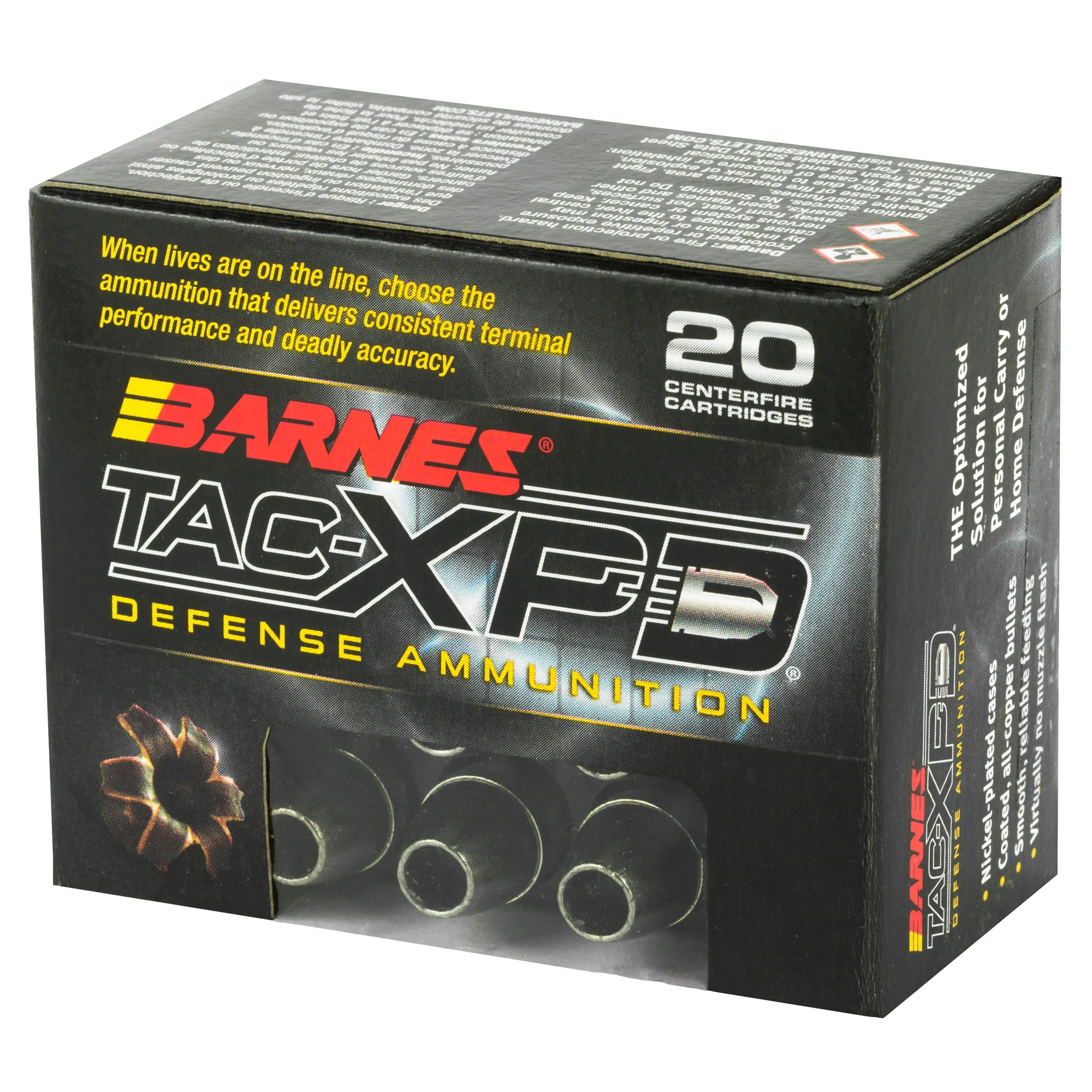 Barnes TAC-XPD Defense .45 ACP +P 185gr TAC-XP Hollow Point Ammo, 20-Round Box 21555 - Image 3
