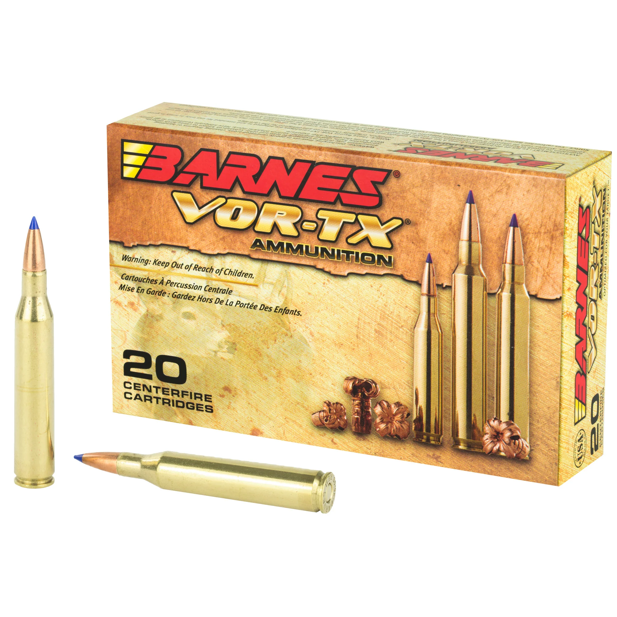 Barnes VOR-TX 25-06 Remington 100gr Tipped Triple-Shock X Boat Tail Ammo 20rd 21557