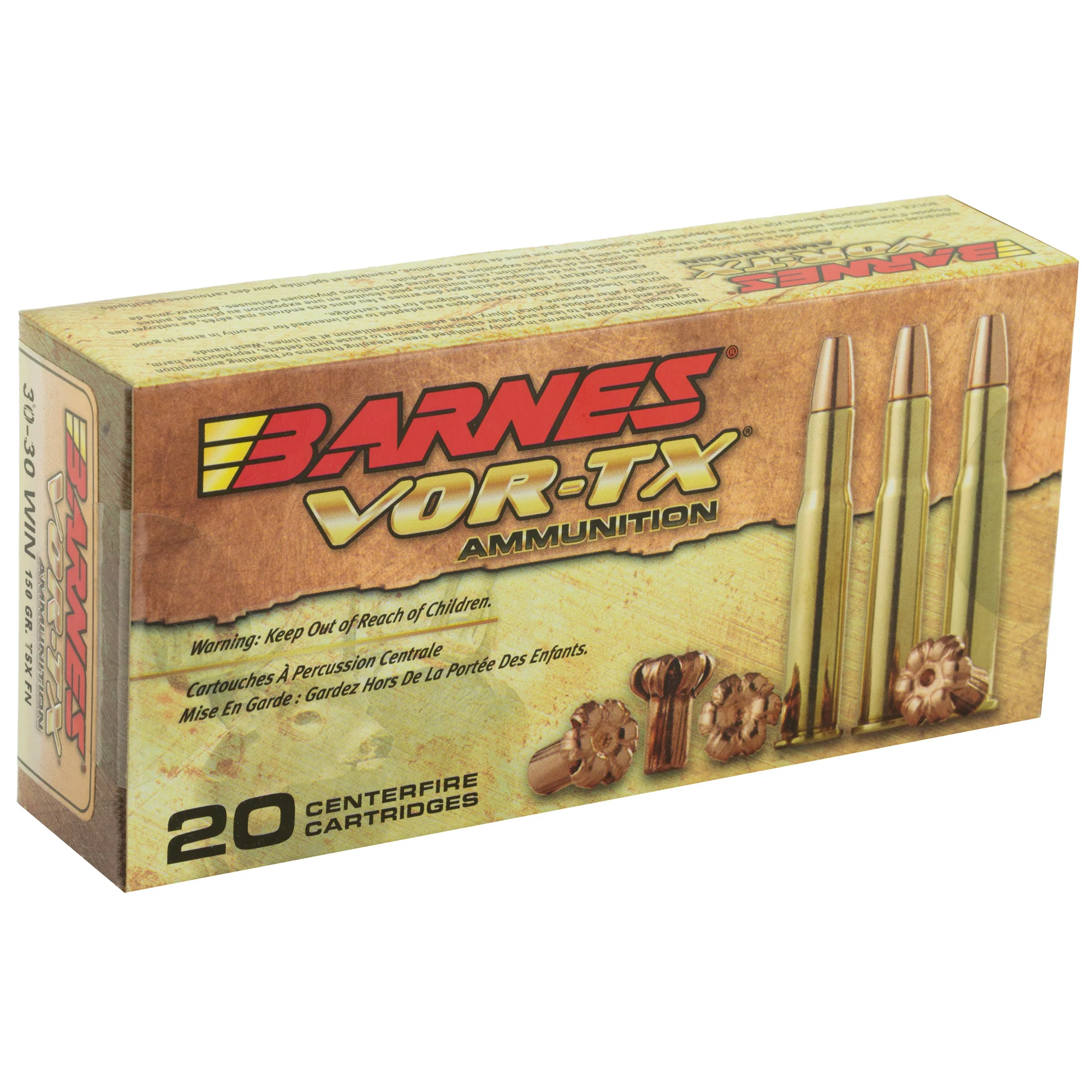 Barnes VOR-TX .30-30 Winchester 150 Grain TSX Flat Nose Lead-Free Rifle Ammo 21535 - Image 2