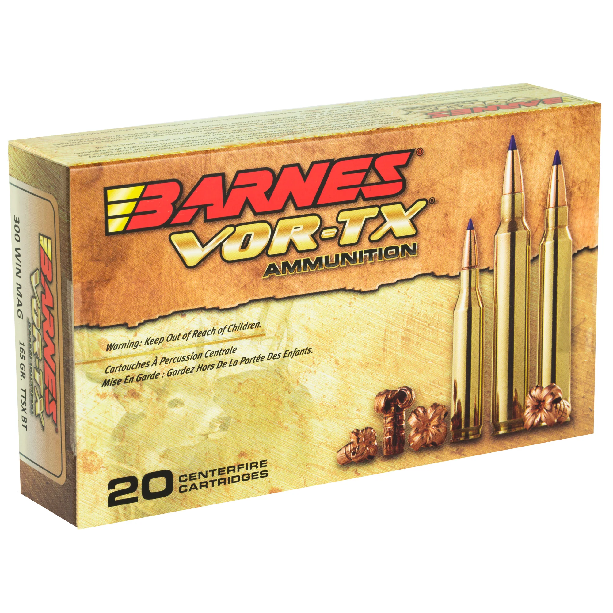 Barnes VOR-TX .300 Win Mag 165gr Tipped Triple-Shock X Boat Tail Lead-Free Ammo 21537 - Image 2