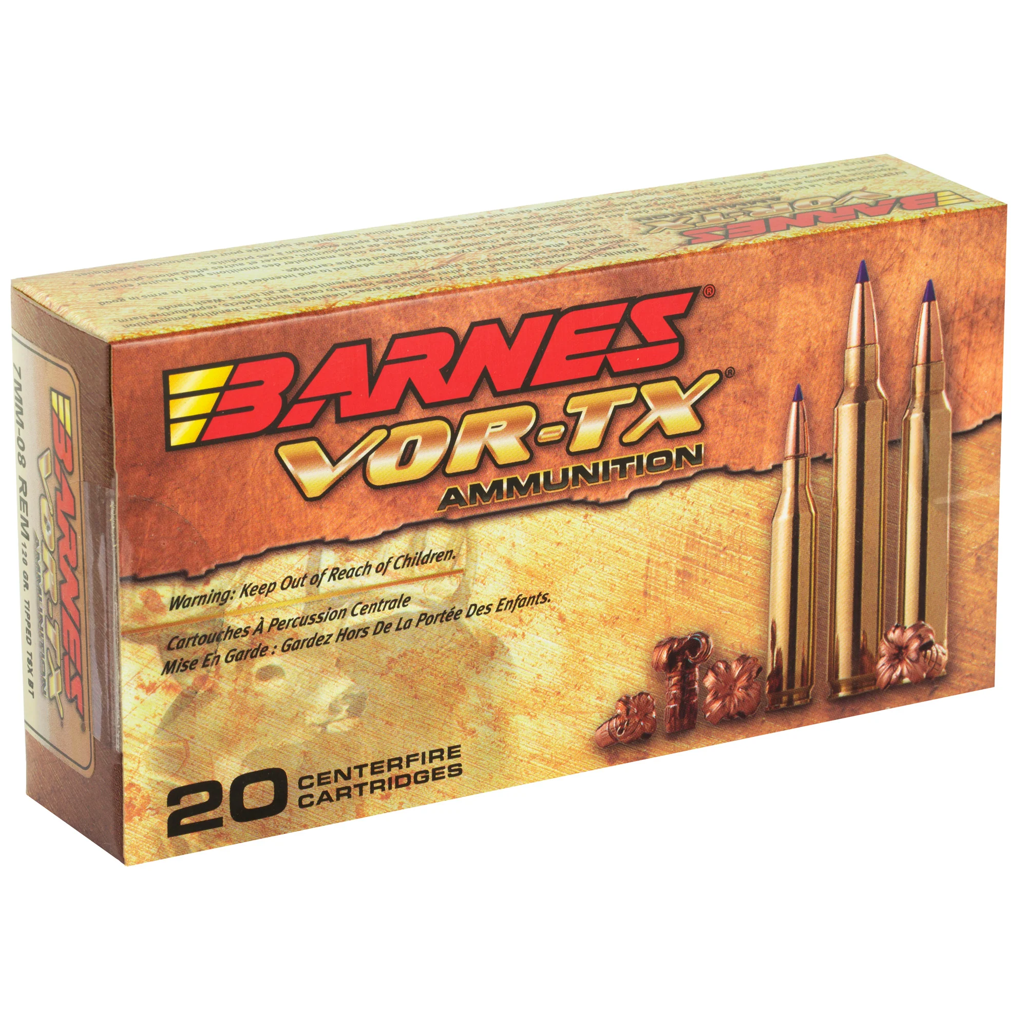 Barnes VOR-TX 7mm-08 Rem 120gr Tipped Triple-Shock X Boat Tail Lead-Free Ammo 21561 - Image 2