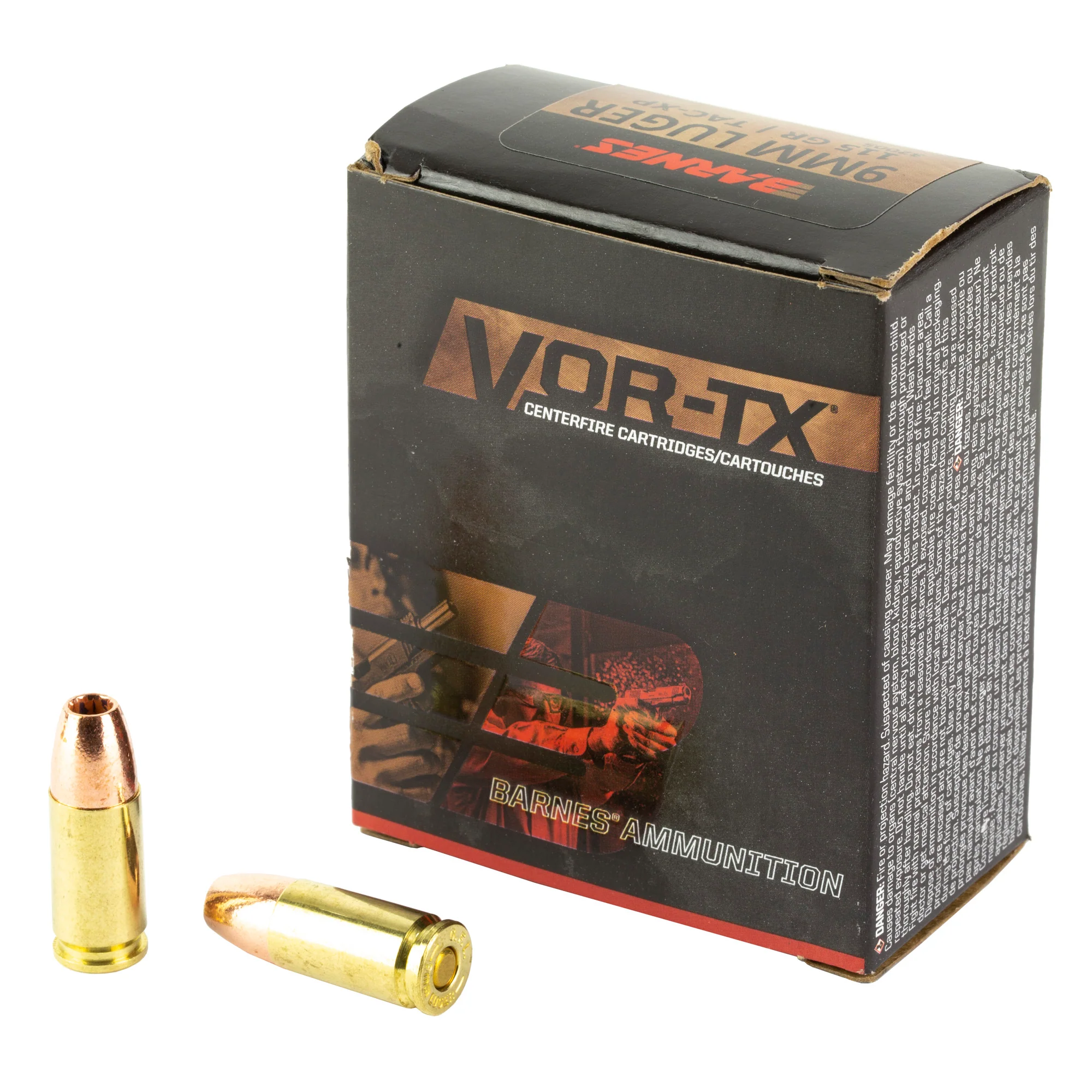 Barnes VOR-TX 9mm Luger 115 Grain XPB Lead-Free Handgun Ammo, 20 Rounds 32005