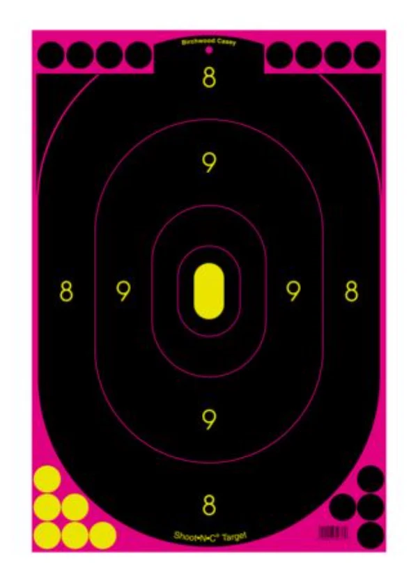 Birchwood Casey Shoot-N-C 12x18 in Pink Silhouette Reactive Targets, 5-Pack – BC-34635