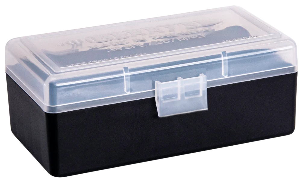 Berry's Ammo Box #403 for .38 Special/.357 Magnum, 50-Round Clear Lid/Black Base, 61687
