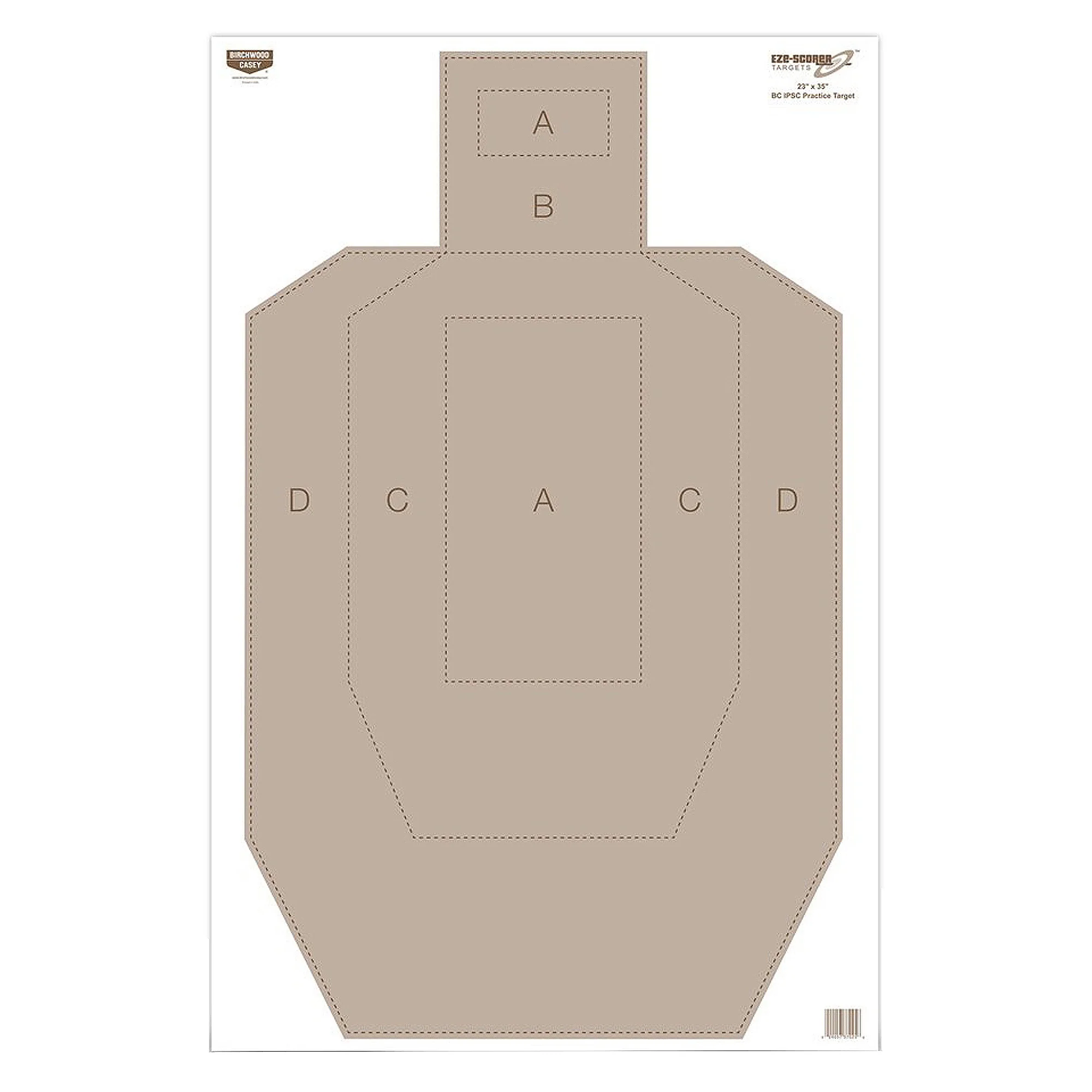 Birchwood Casey Eze-Scorer IPSC Practice Paper Targets, 23x35, Tan, 100-Pack, BC-37025