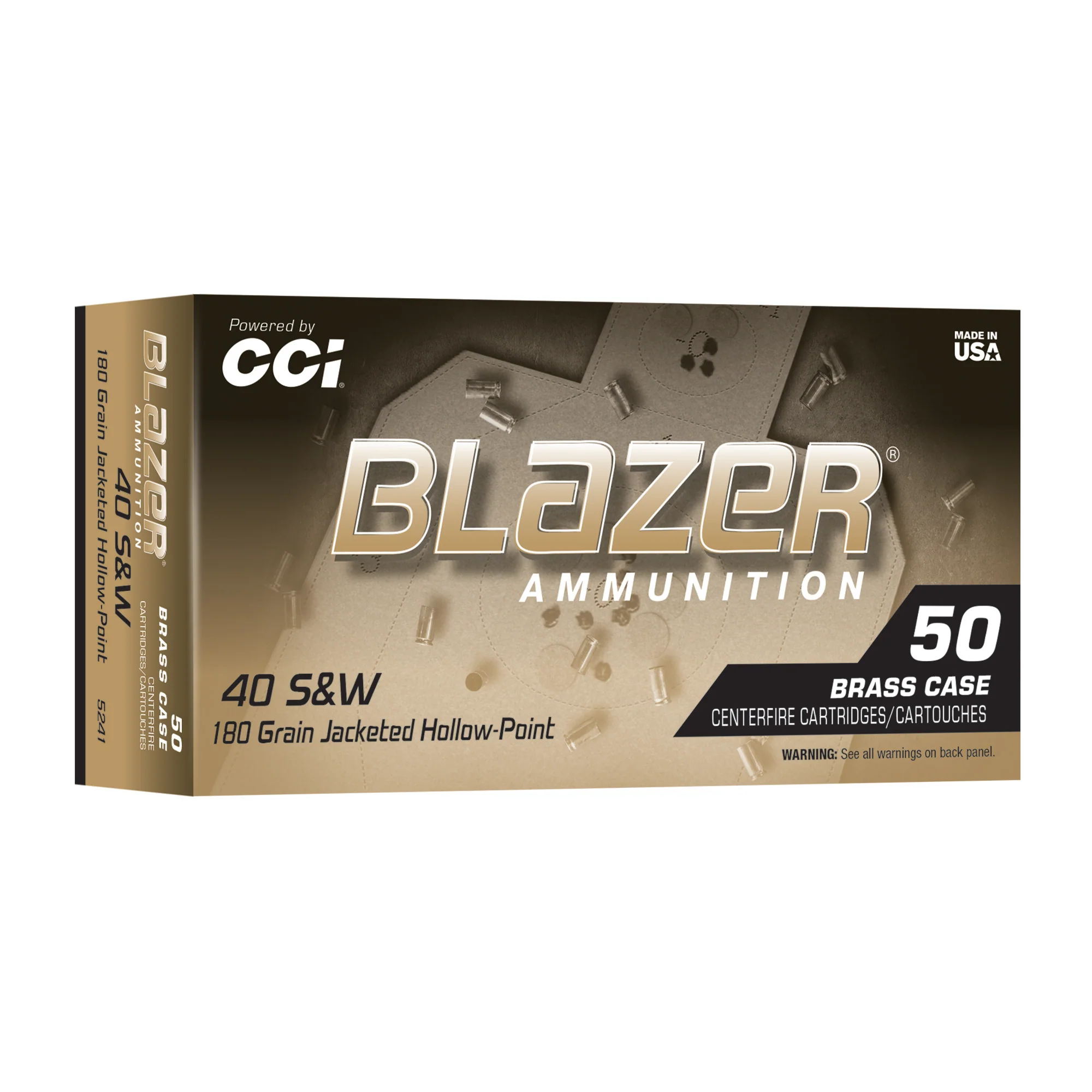 Blazer Ammunition Blazer Brass .40 S&W 180 Grain Jacketed Hollow Point Ammo, 50 Rounds 5241