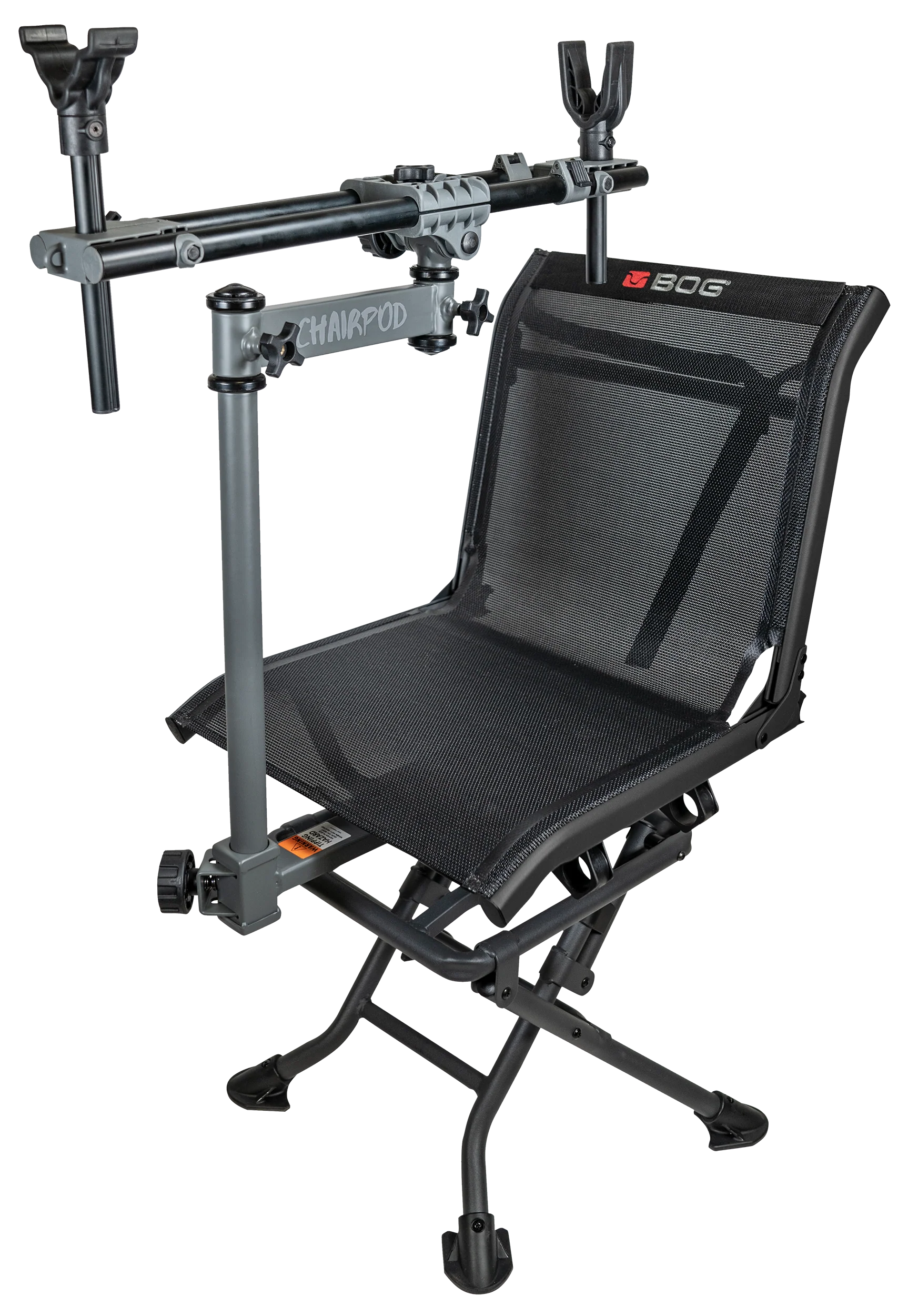 Bog-Pod ChairPod Hunting Chair with Rotating Gun Rest, 360° Swivel, Aluminum Frame, 41 in Max Height 1100475