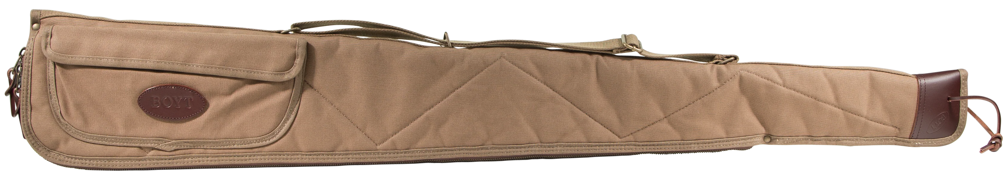Boyt Harness Alaskan Shotgun Case, Waxed Khaki Canvas, 48 inch, Brass Hardware, OGC97PL06