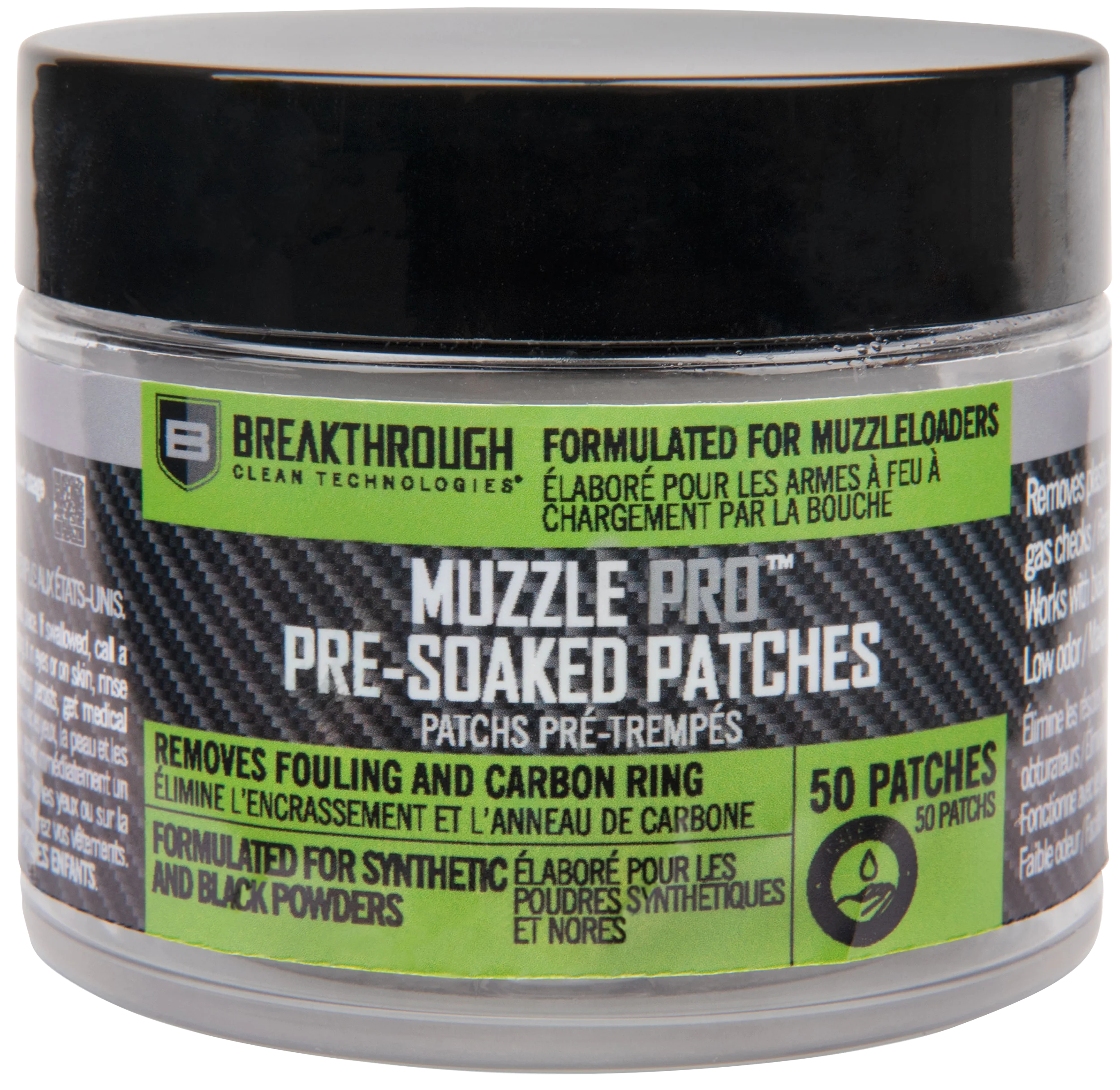 Breakthrough Clean Muzzle Pro Pre-Soaked Cleaning Patches, 50 Count – Low Odor, BTMZSCP