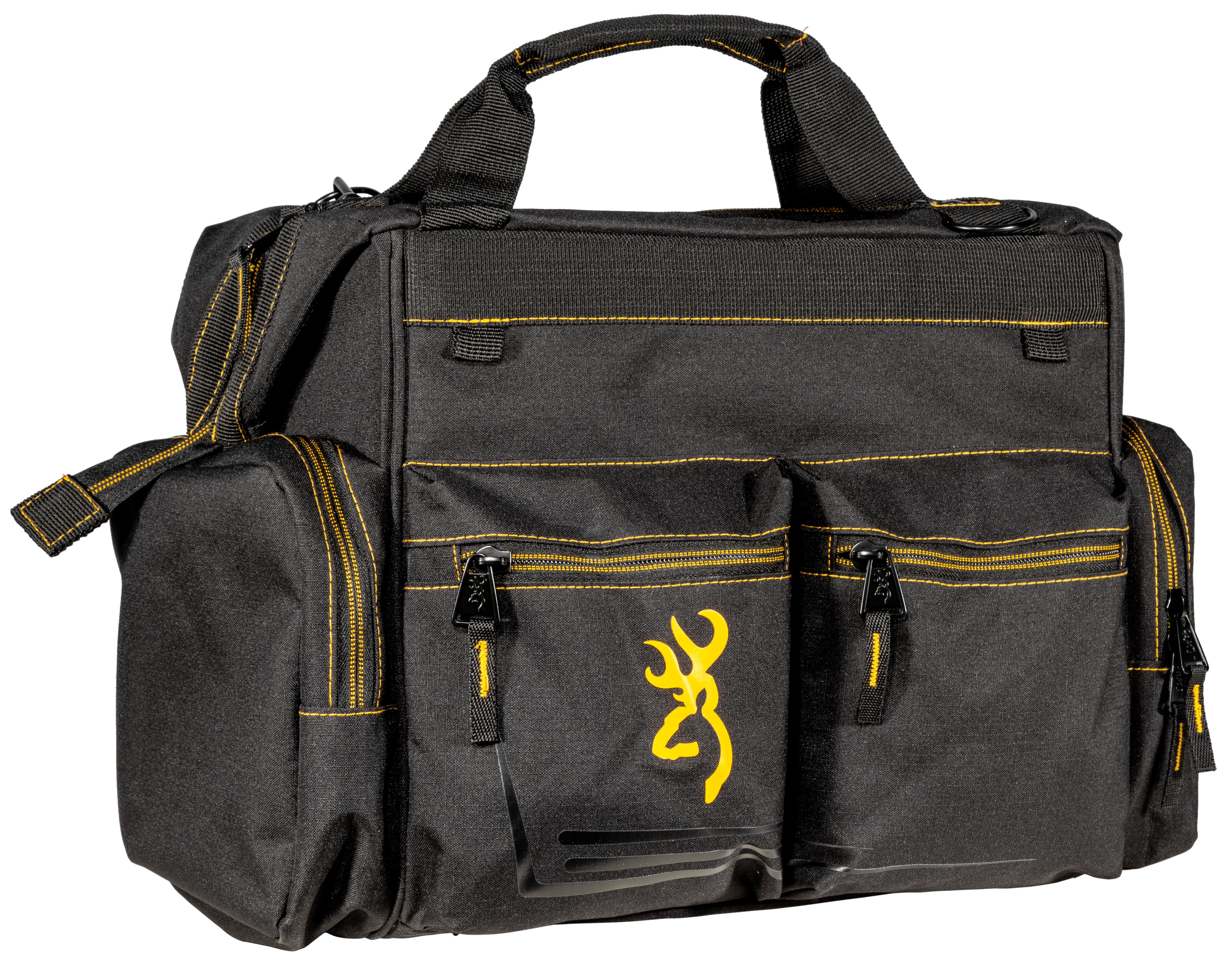 Browning Black & Gold Shooter's Range Bag, Water-Resistant Ripstop Polyester with Buck Mark, 121095899