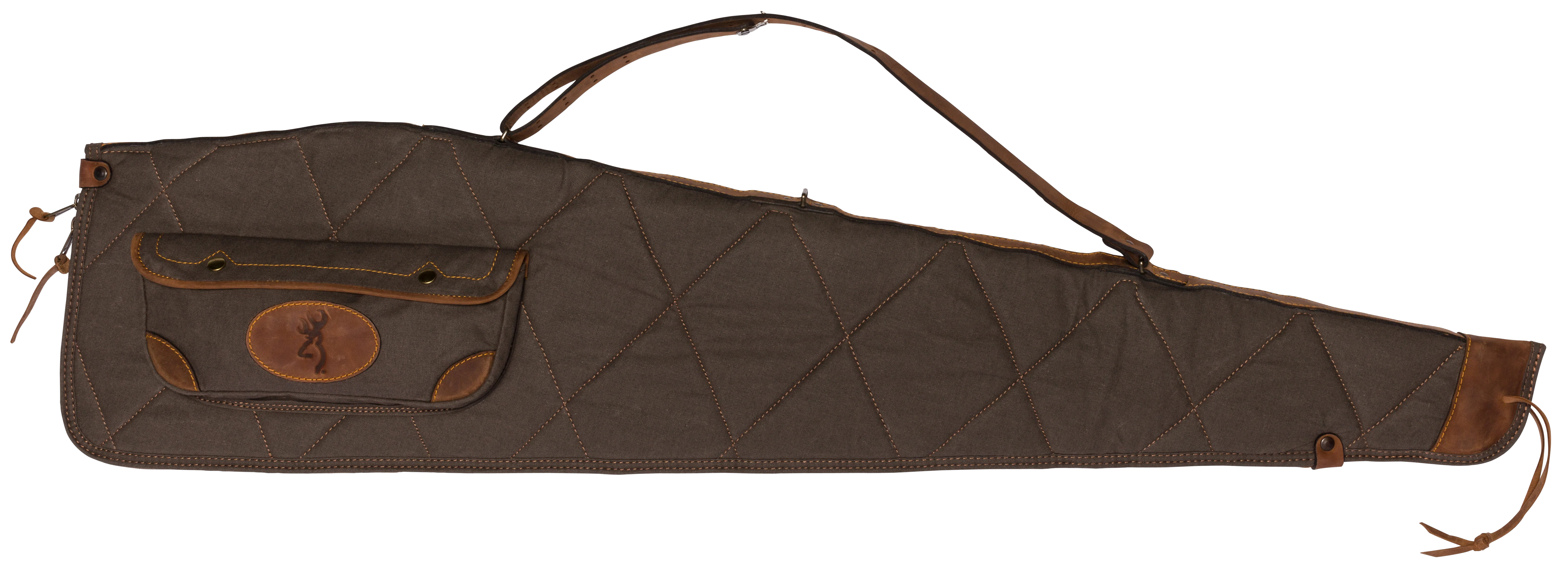 Browning Lona Canvas & Aged Leather Scoped Rifle Case, 48 in, Closed-Cell Foam Padding, 1413886948