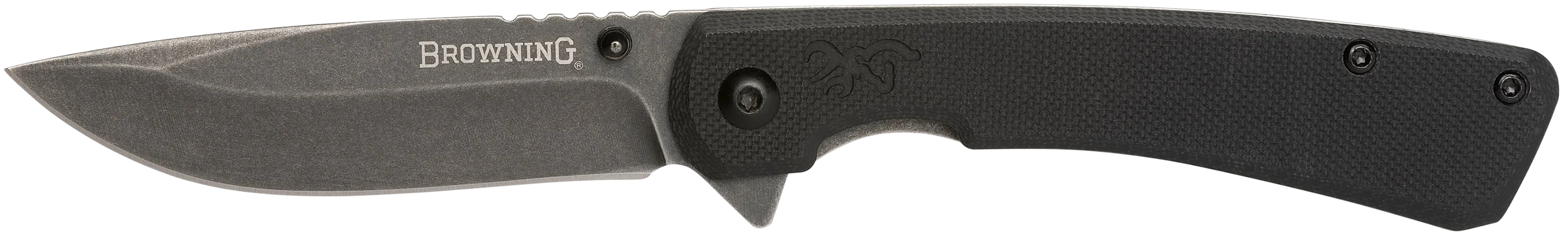 Browning Branded Rock Folder Everyday Carry Knife, 3-in Drop Point, G-10 Handle, 7Cr17MoV, 3220514