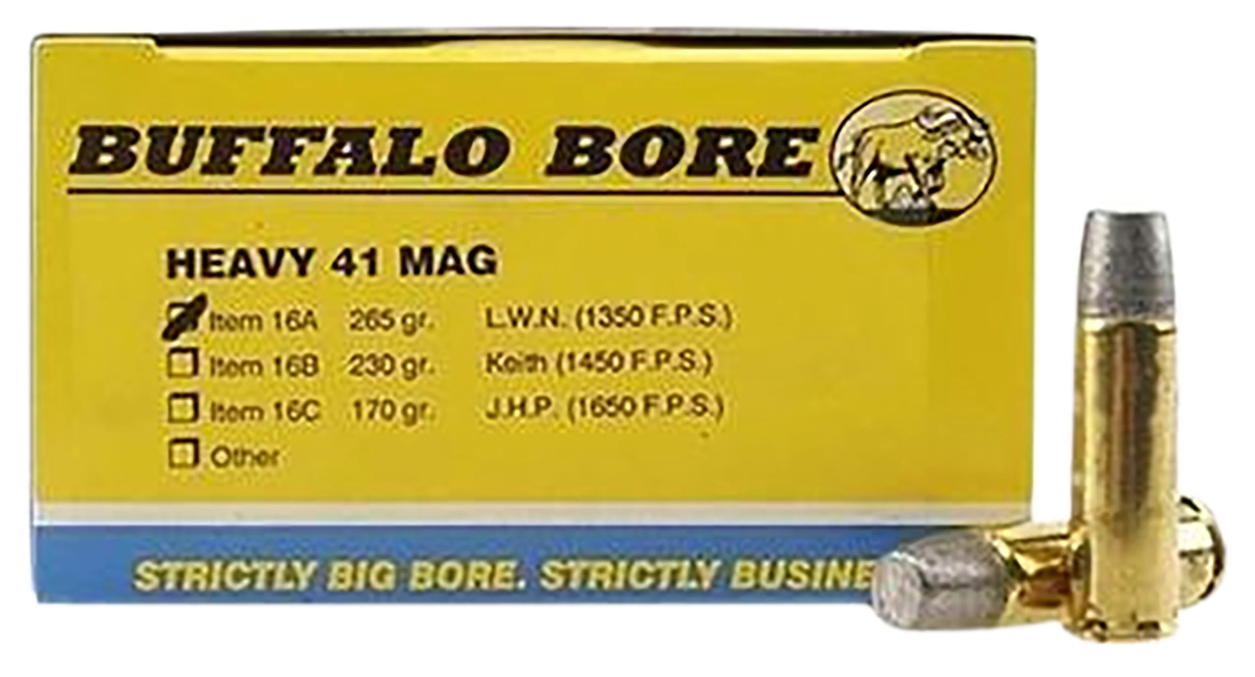 Buffalo Bore Heavy Strictly Business .41 Remington Magnum 265gr Hard Cast Lead Ammo 16A20