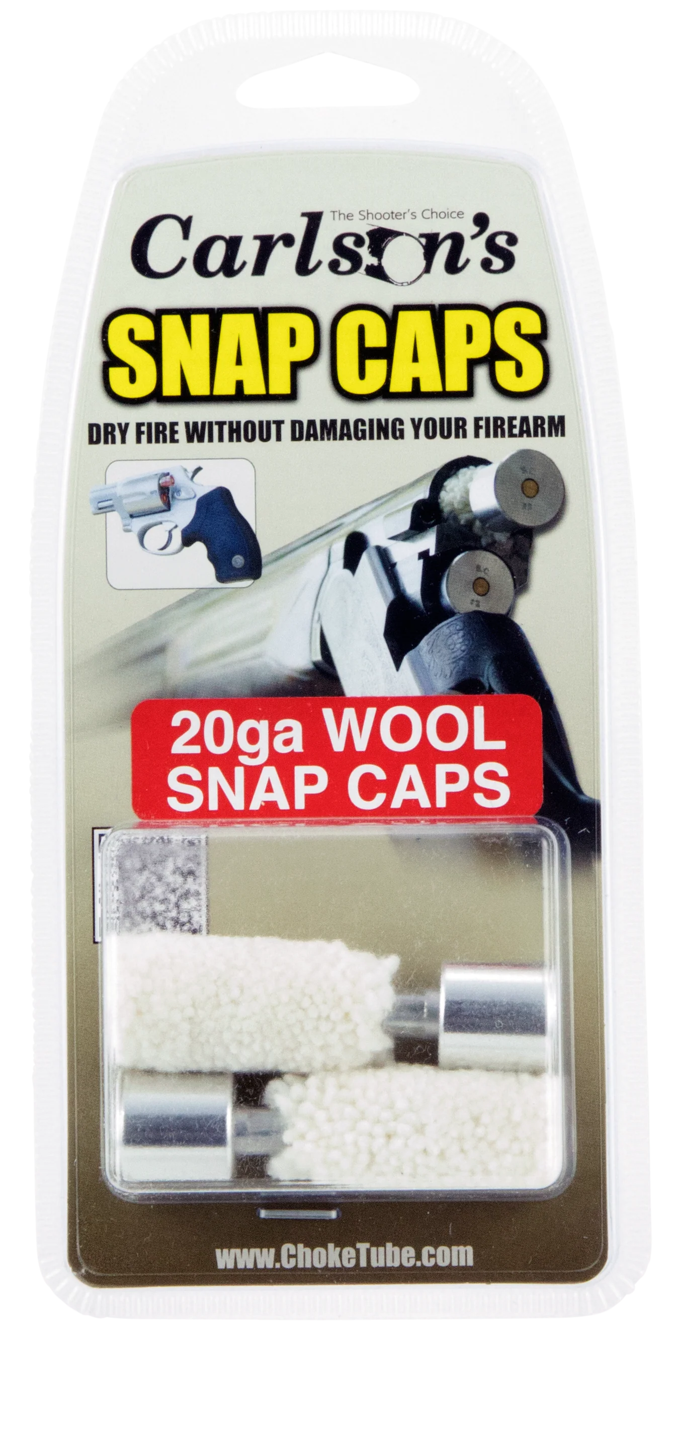 Carlsons 20 Gauge Wool Snap Caps 2-Pack, Spring-Loaded Primer Plunger for Dry-Fire Practice 00106