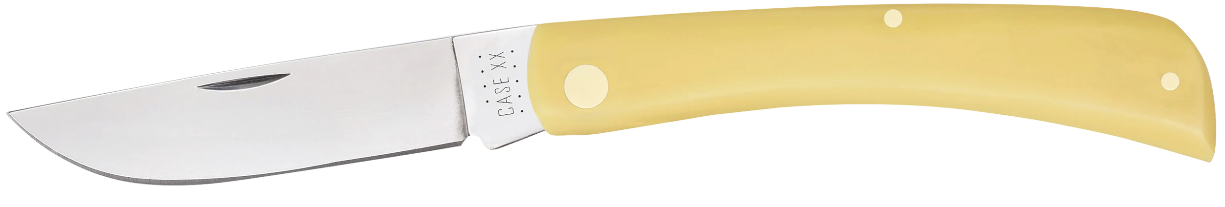 Case Sod Buster Folding Pocket Knife, Yellow Synthetic, Chrome Vanadium Skinner Blade, 4.63 in Closed - 00038