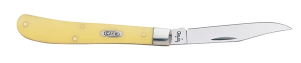 Case Cutlery Slimline Trapper Pocket Knife, Yellow Synthetic, Chrome Vanadium Blade – 00031