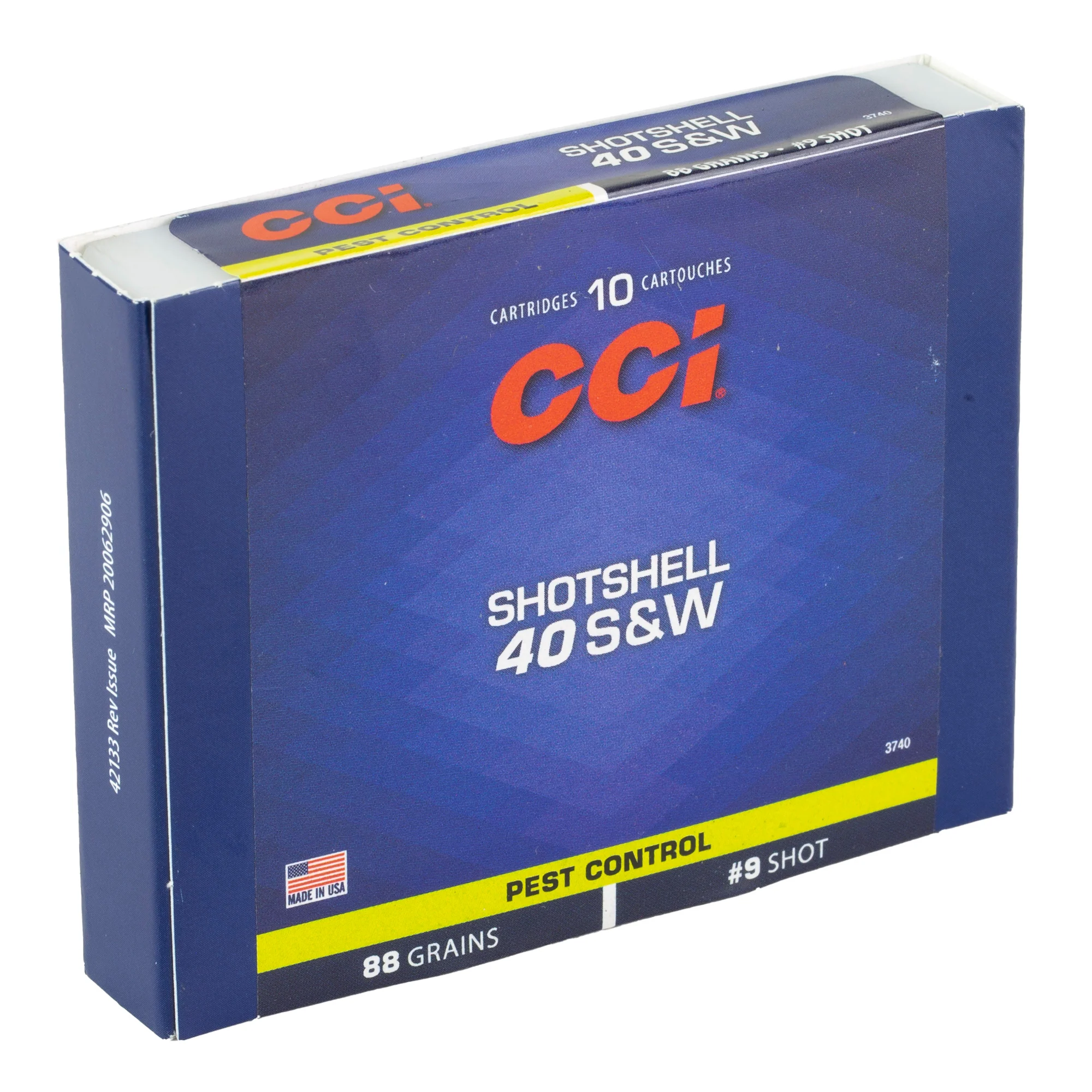 CCI Ammunition Pest Control Shotshell 40 Smith & Wesson #9 Shot 1250 fps 3740 - Image 2