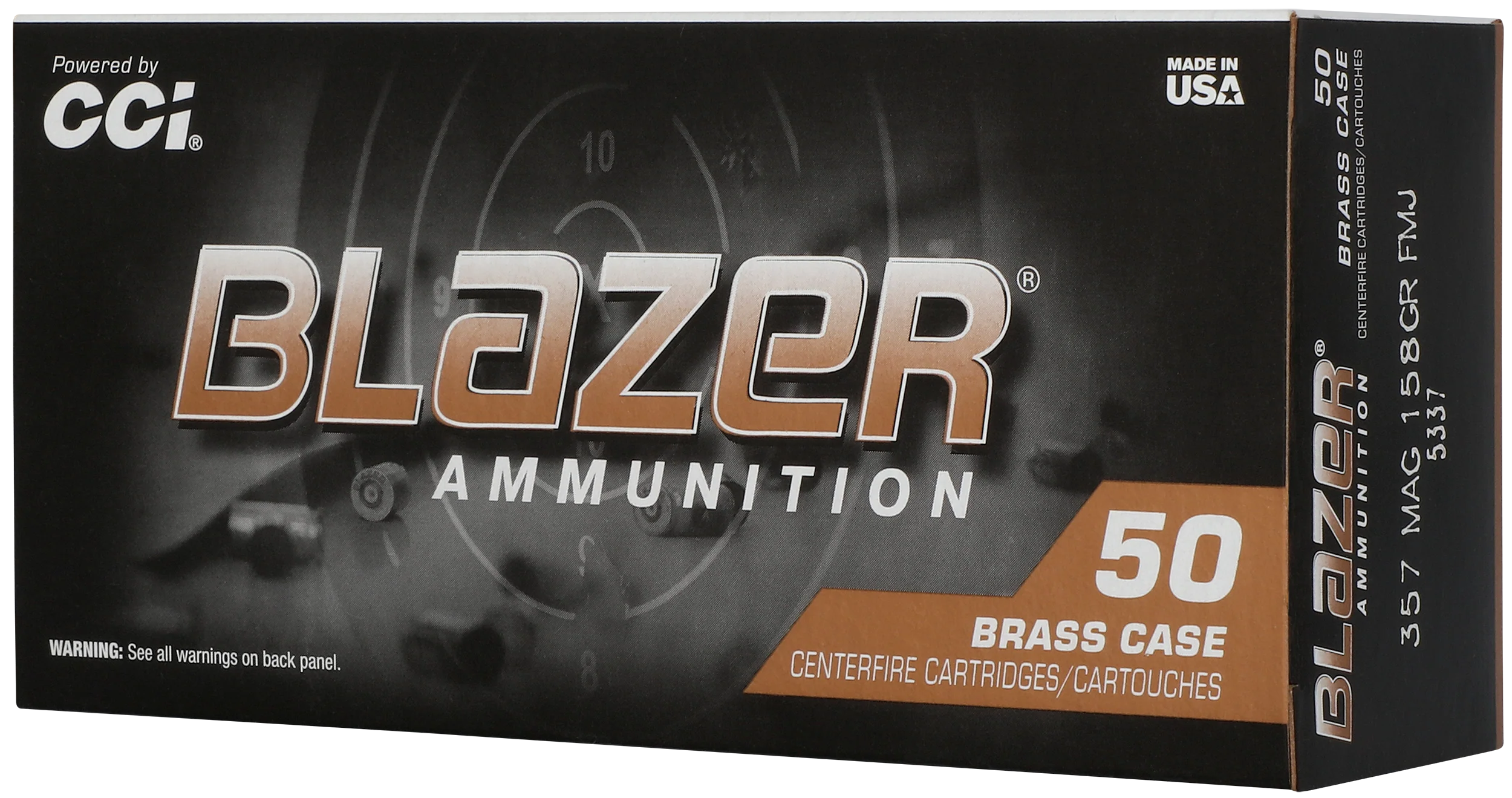CCI Blazer Brass .357 Magnum 158gr Full Metal Jacket Centerfire Ammo, 50 Rounds 5337