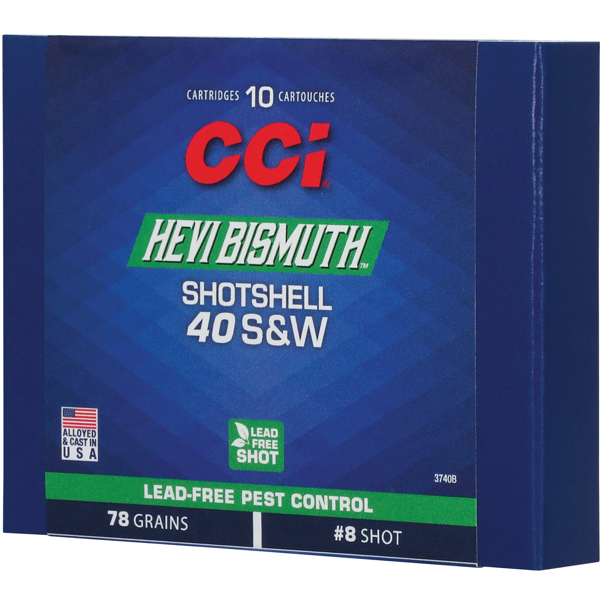 CCI HEVI-Bismuth .40 S&W Handgun Shotshells Lead-Free Pest Control Ammo, 10rd Box 3740B