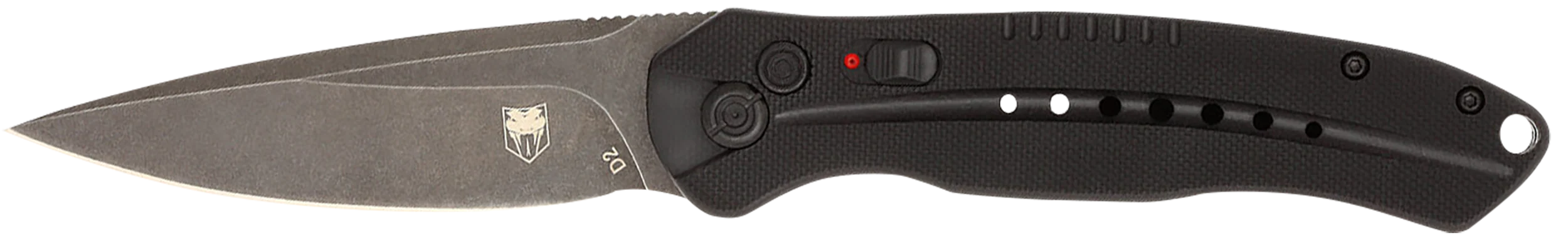 COBRA TEC KNIVES LLC Diablo Automatic Folding Knife, D2 Steel Black Stonewash Blade, G10 Handle BLKDIABLOAUTO