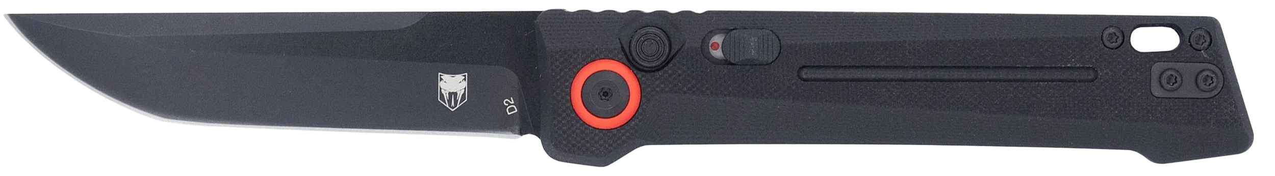 COBRA TEC KNIVES LLC Inferno Automatic Tanto Knife, D2 Steel Blade, Titanium Carbonitride Coating, CTIFRBLK
