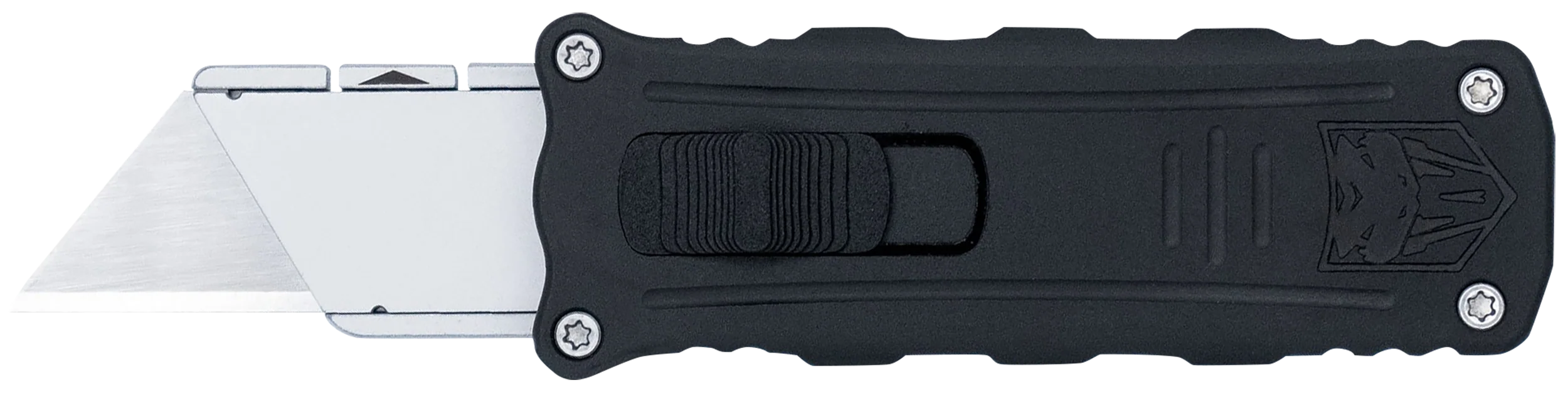 CobraTec Knives Out-The-Front Utility Knife, Side Button, 6061 Aluminum, Black, CTOTFUKSBBLK