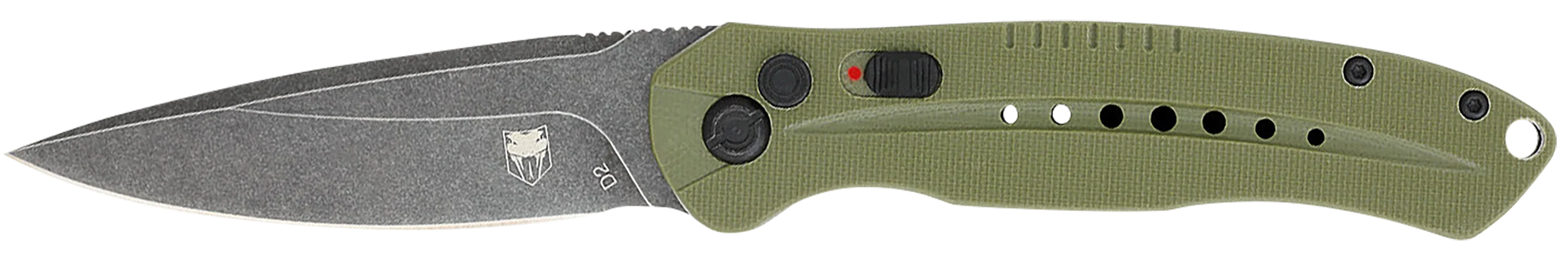 COBRA TEC KNIVES LLC Diablo Automatic Folding Knife, 3.5 in D2 Blade, Olive Drab Green G10 Handle - ODGDIABLOAUTO