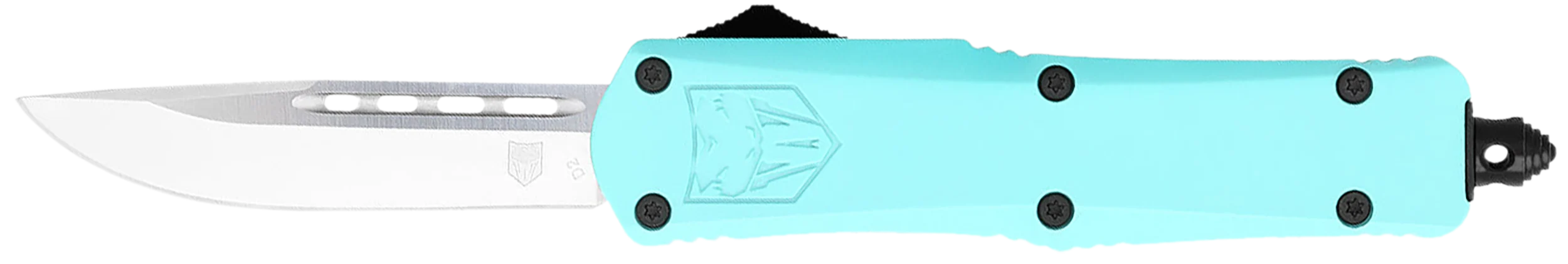 CobraTec Knives FS-3 Small Out-the-Front D2 Drop Point Knife, Mint Blue Handle – STBFS3DNS