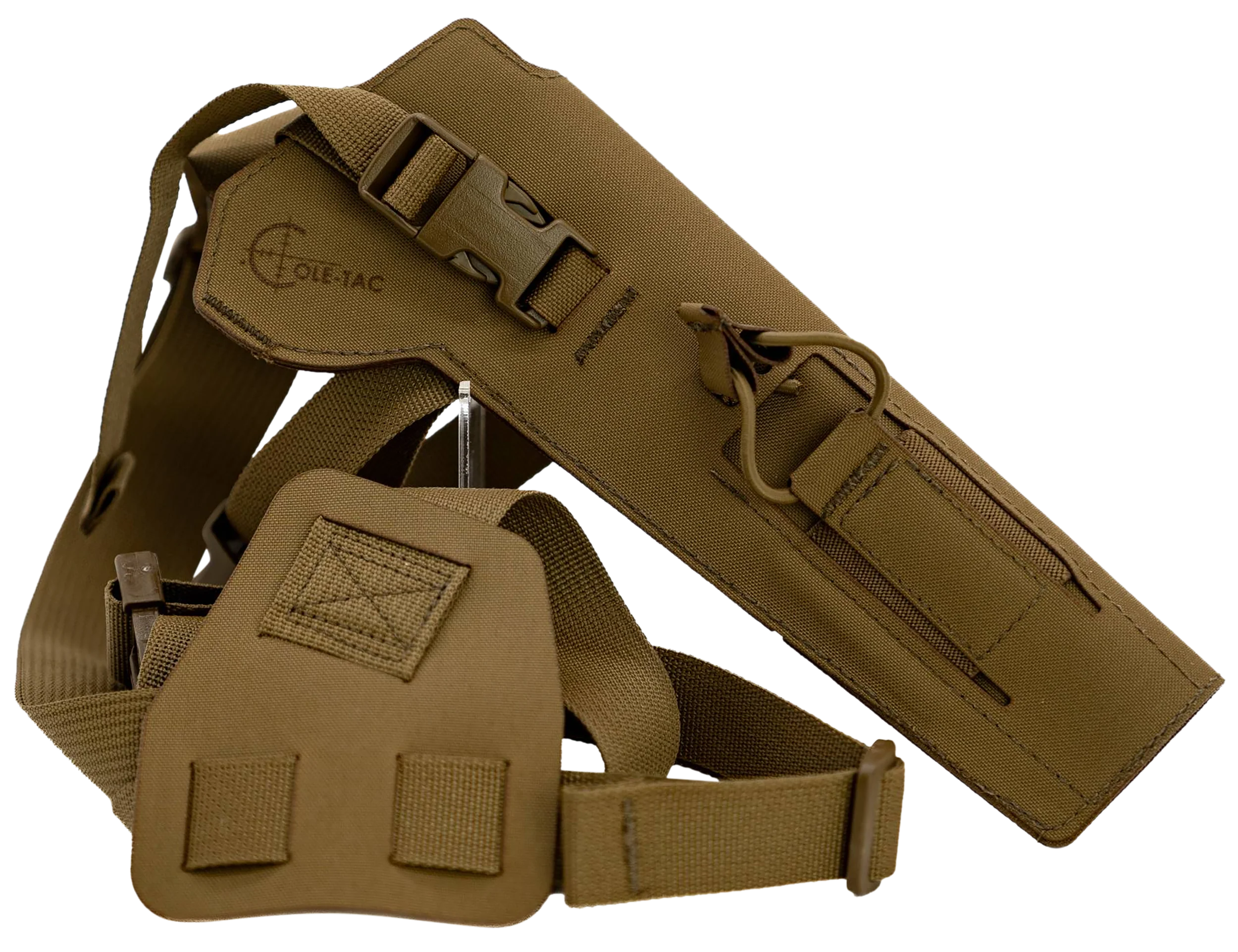 COLE-TAC Varmint Wrangler Chest Holster for Suppressed .22 Pistols, Coyote Brown Right-Hand - VW102