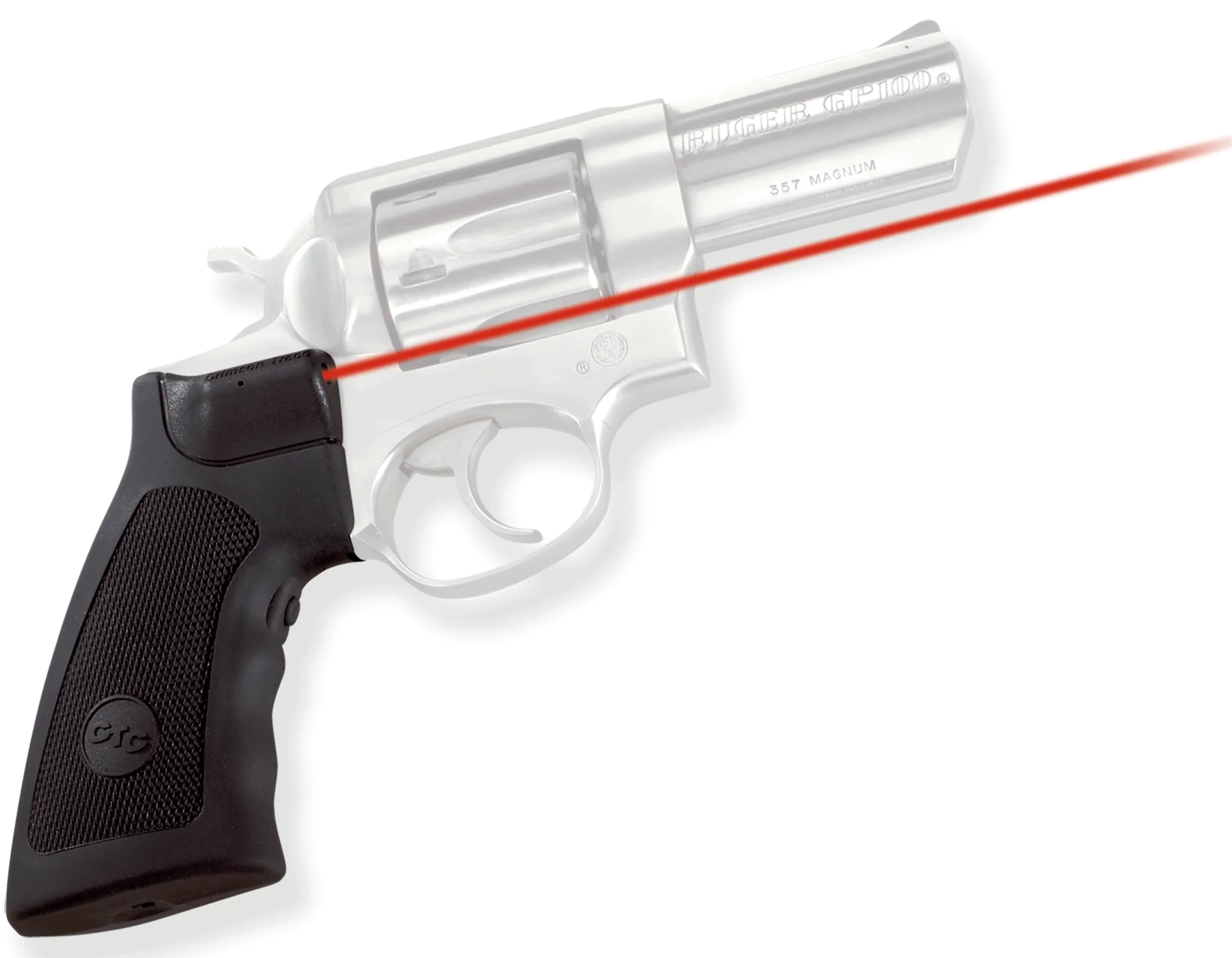 Crimson Trace Lasergrips for Ruger GP100 & Super Redhawk, Red 5mW Laser, Overmold Grip – 011790