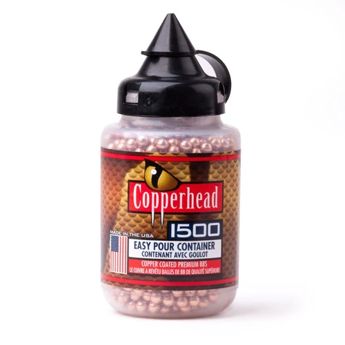 CROSMAN Copperhead .177 Copper-Coated Steel BBs, 1500-Count Bottle with Easy-Pour Spout CSM0737