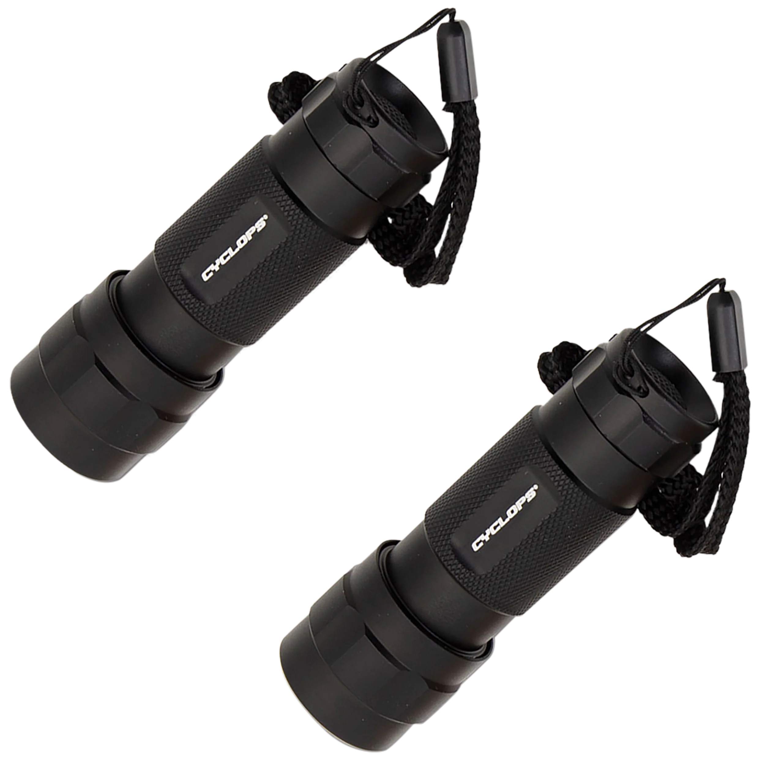 Cyclops 14-LED Aluminum Flashlight 2-Pack, 80 Lumens, Water-Resistant, Black CYC-FL14-2PK